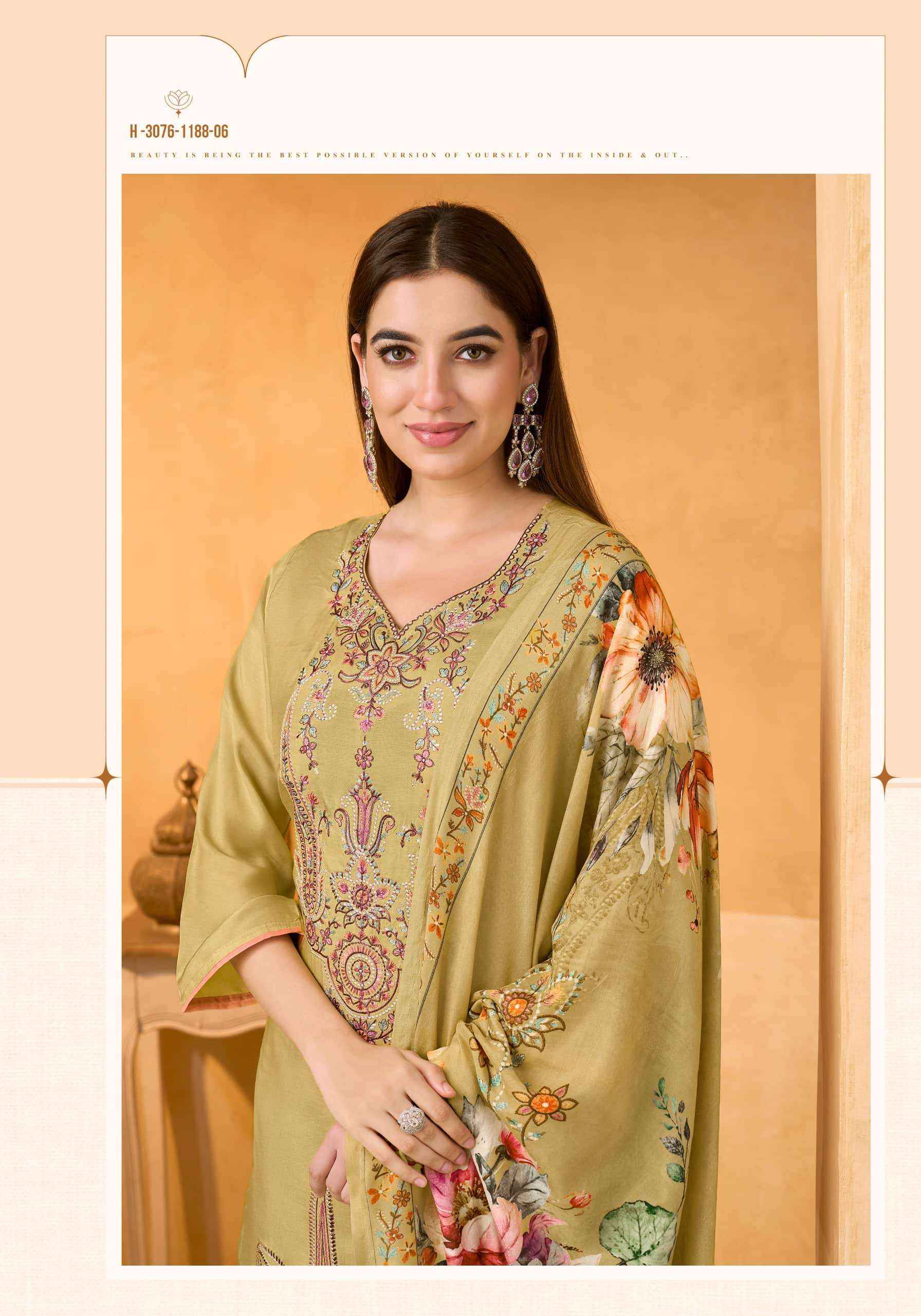 Alok Suit Rosemont Fancy Muslin Dress Material _ Wholesale Factory Rate ( 6 Pcs Catalog )