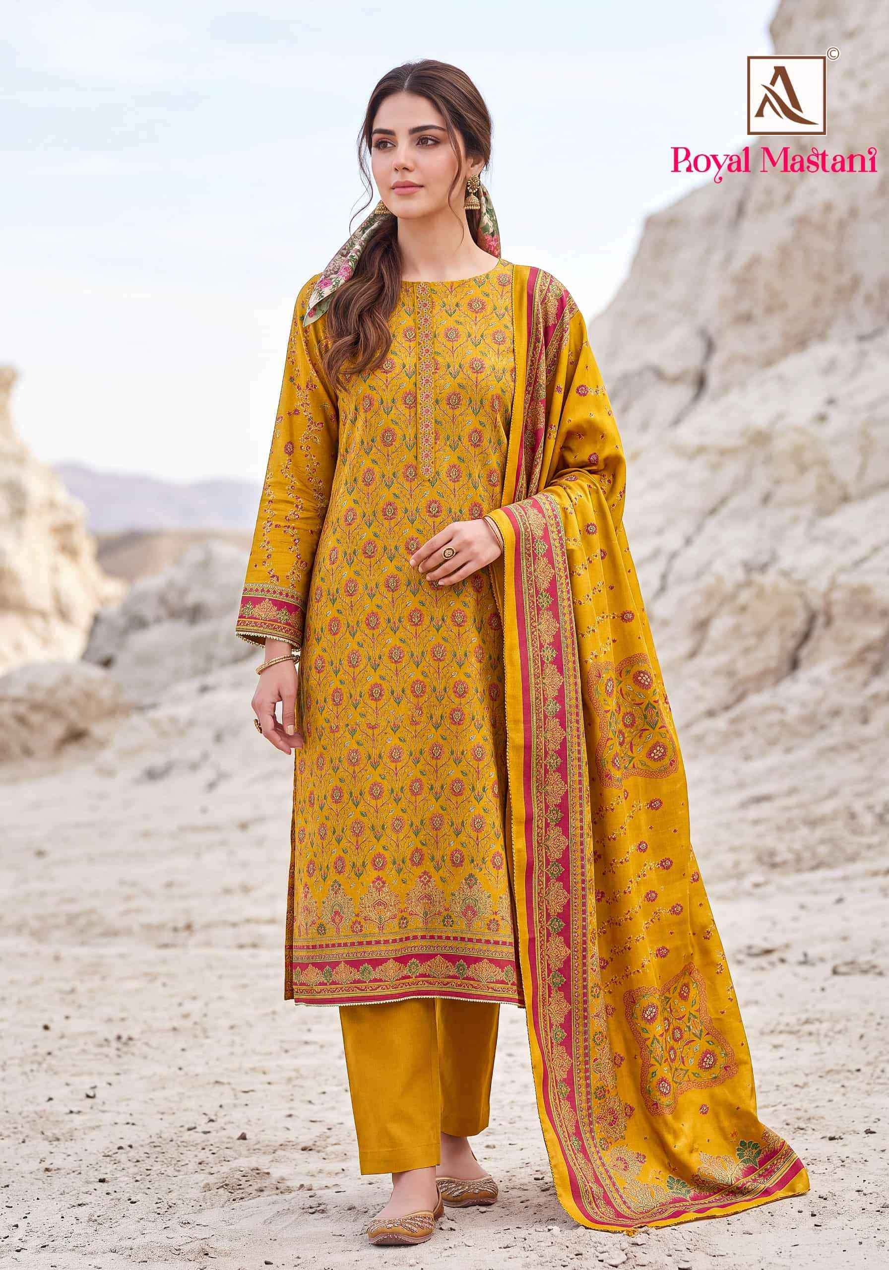 Alok Suit Royal Mastani Fancy Wear Ladies Dress Material _ Wholesale Factory Rate ( 6 Pcs Catalog )