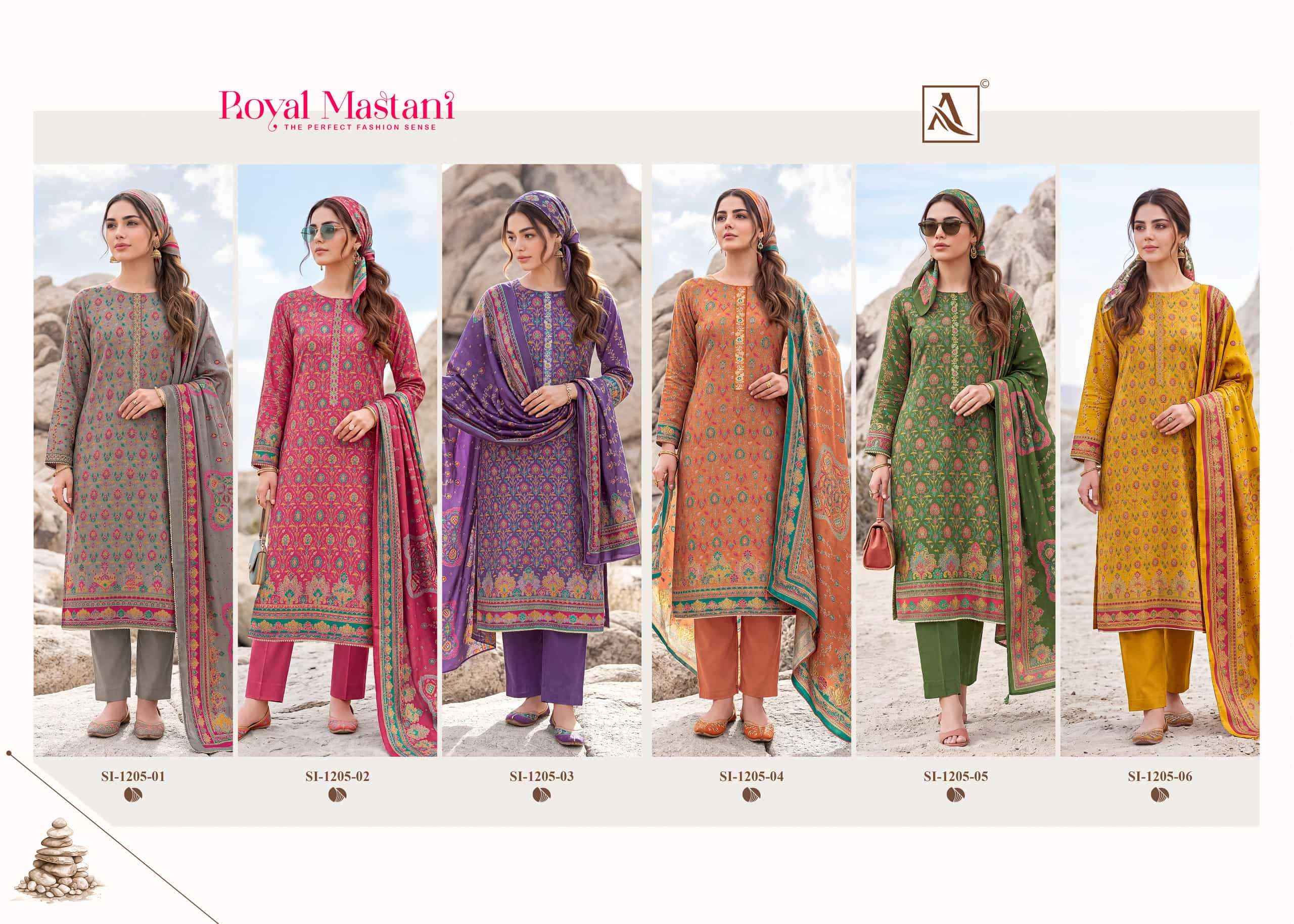 Alok Suit Royal Mastani Fancy Wear Ladies Dress Material _ Wholesale Factory Rate ( 6 Pcs Catalog )