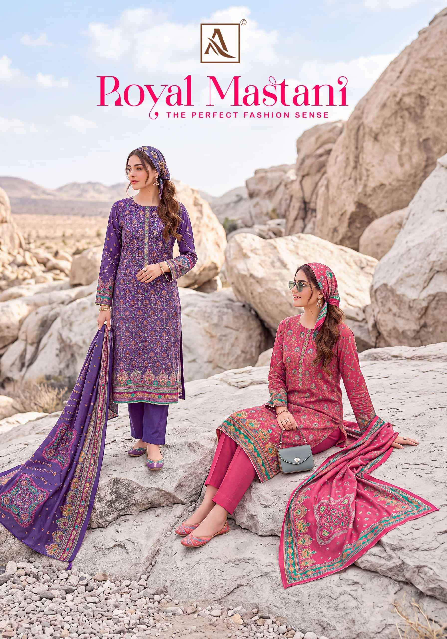 Alok Suit Royal Mastani Fancy Wear Ladies Dress Material _ Wholesale Factory Rate ( 6 Pcs Catalog )
