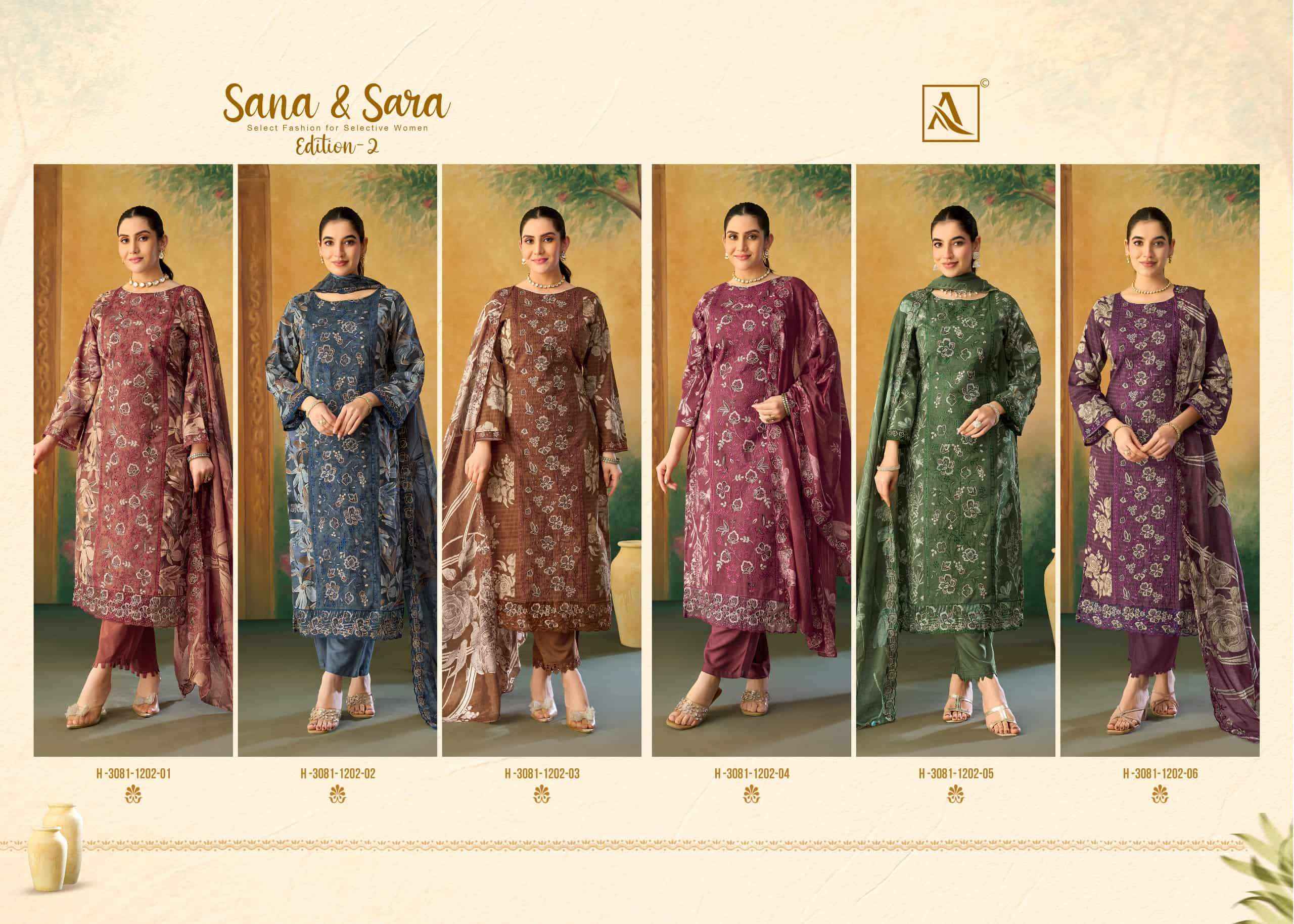Alok Suit Sana And Sara Edition 2 - Alok Suit Latest Catalog Wholesale Price ( 6 Pcs Catalog )