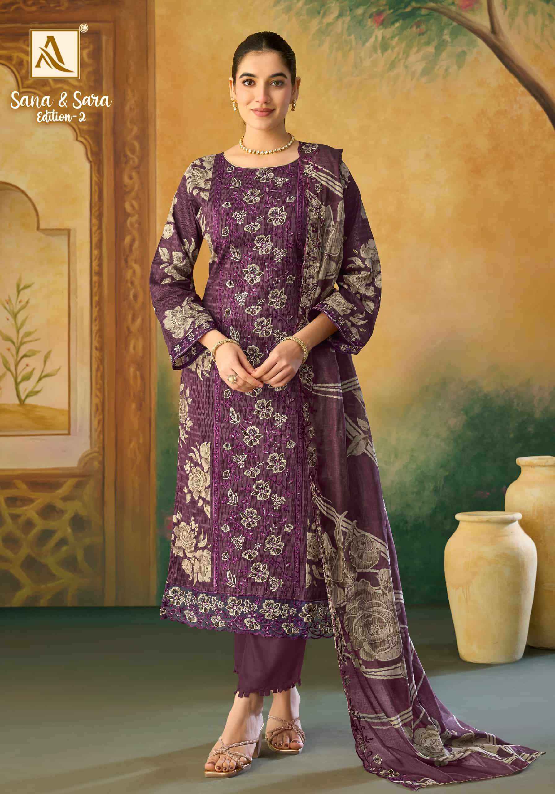 Alok Suit Sana And Sara Edition 2 - Alok Suit Latest Catalog Wholesale Price ( 6 Pcs Catalog )