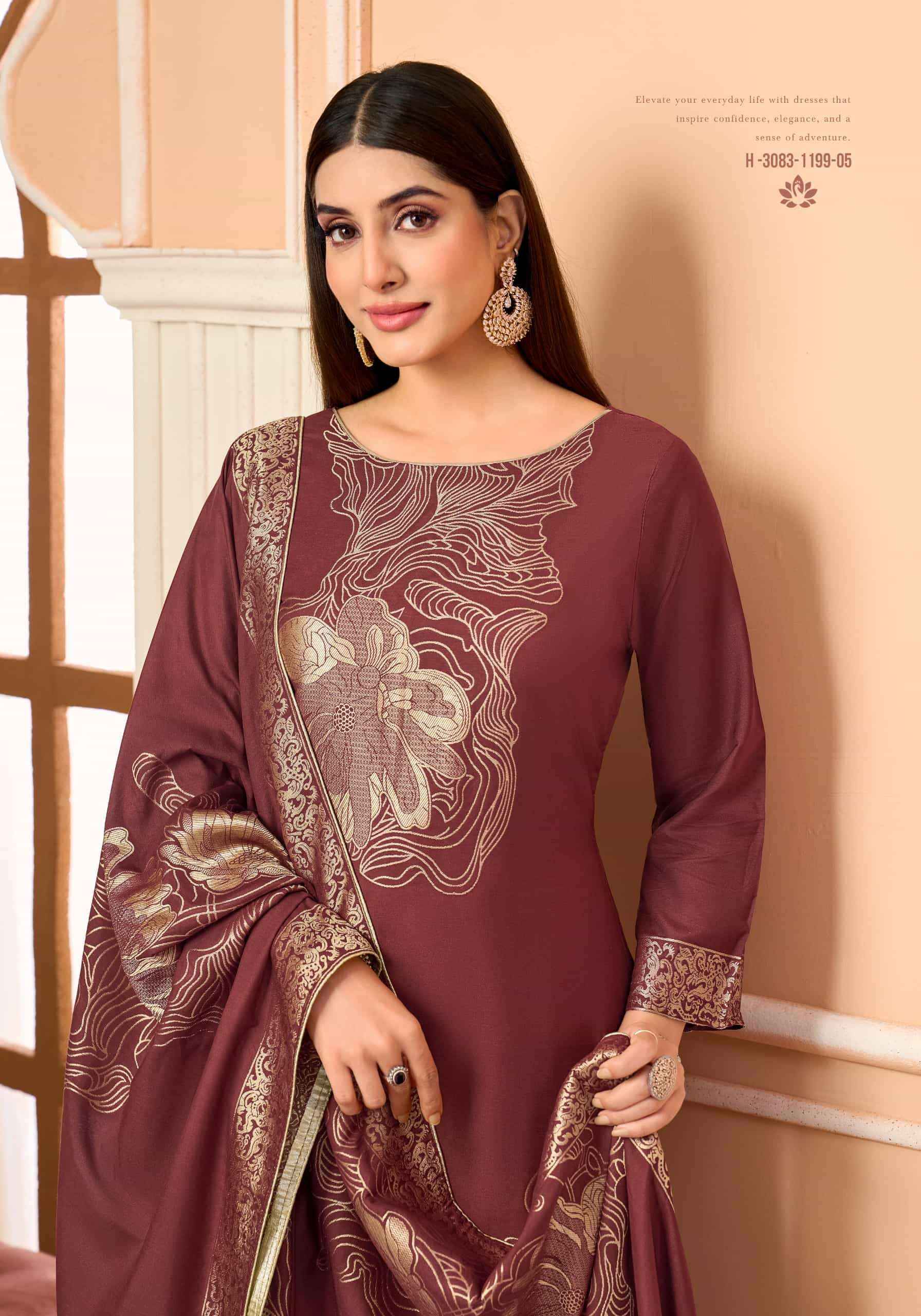 Alok Suit Sargun Edition 7 - Wholesale Muslin Jacquard Dresses ( 6 Pcs Catalog )