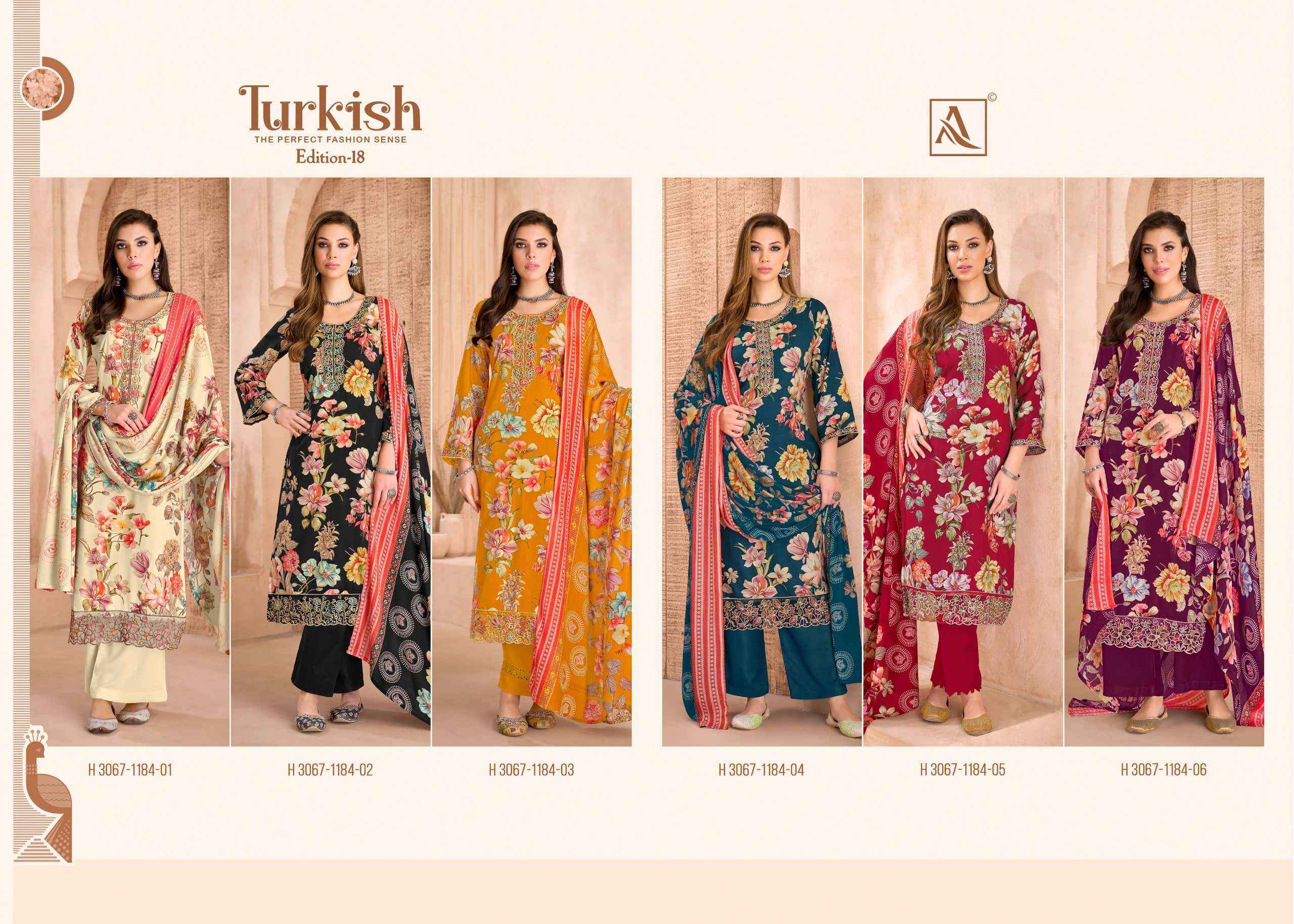 Alok Suit Turkish Vol 18 | factory direct wholesale clothing india online ( 6 Pcs Catalogue )