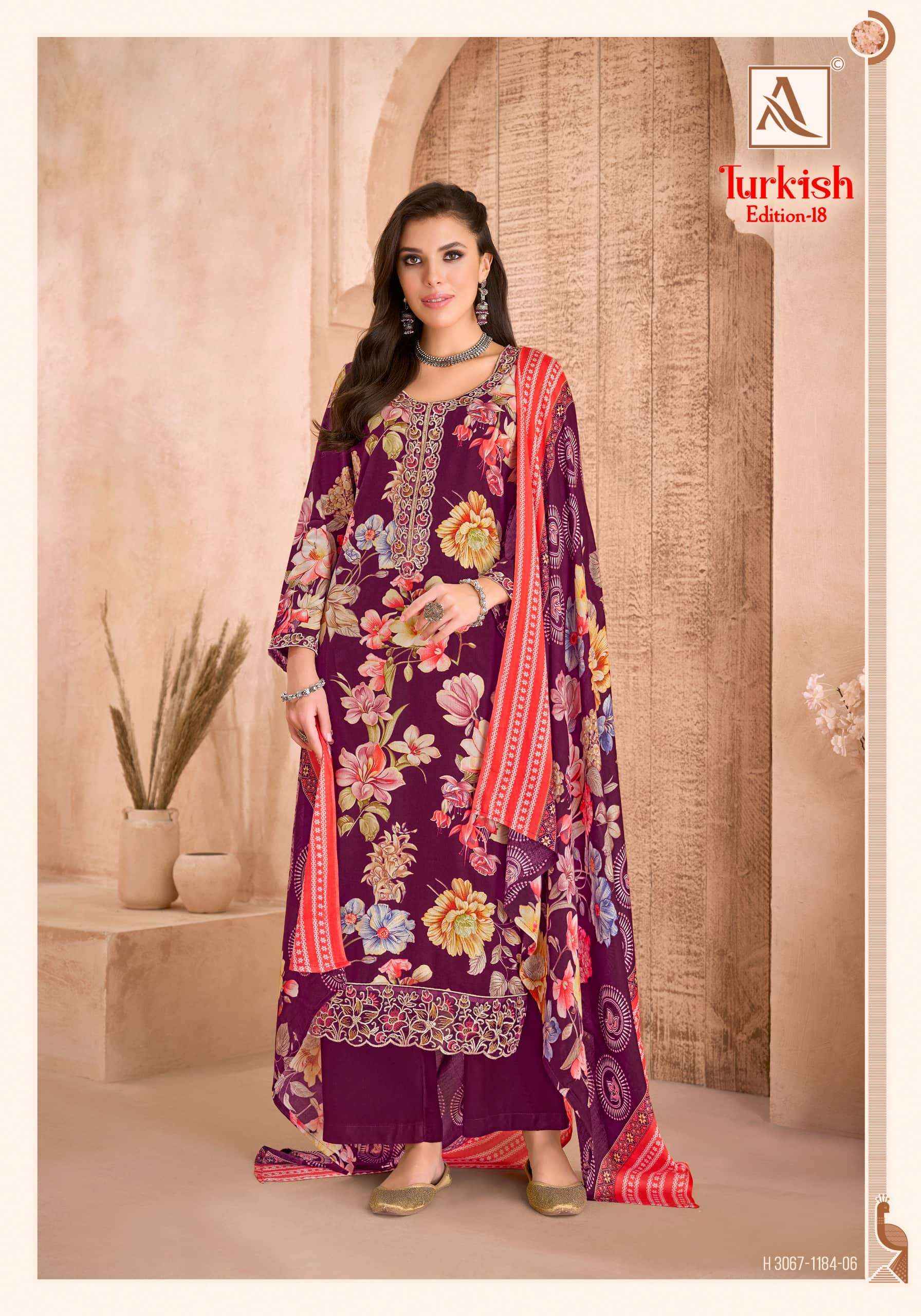 Alok Suit Turkish Vol 18 | factory direct wholesale clothing india online ( 6 Pcs Catalogue )