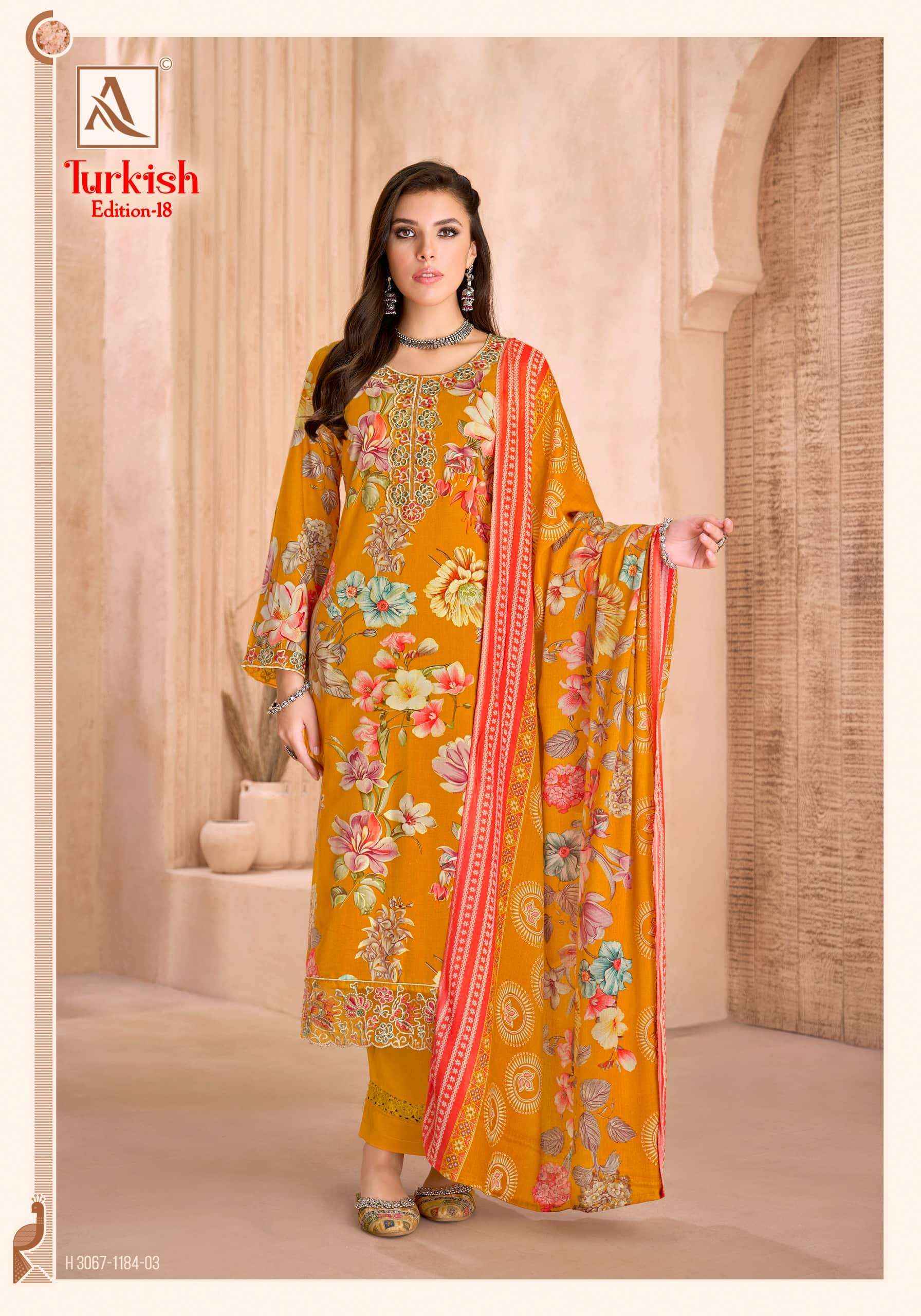 Alok Suit Turkish Vol 18 | factory direct wholesale clothing india online ( 6 Pcs Catalogue )