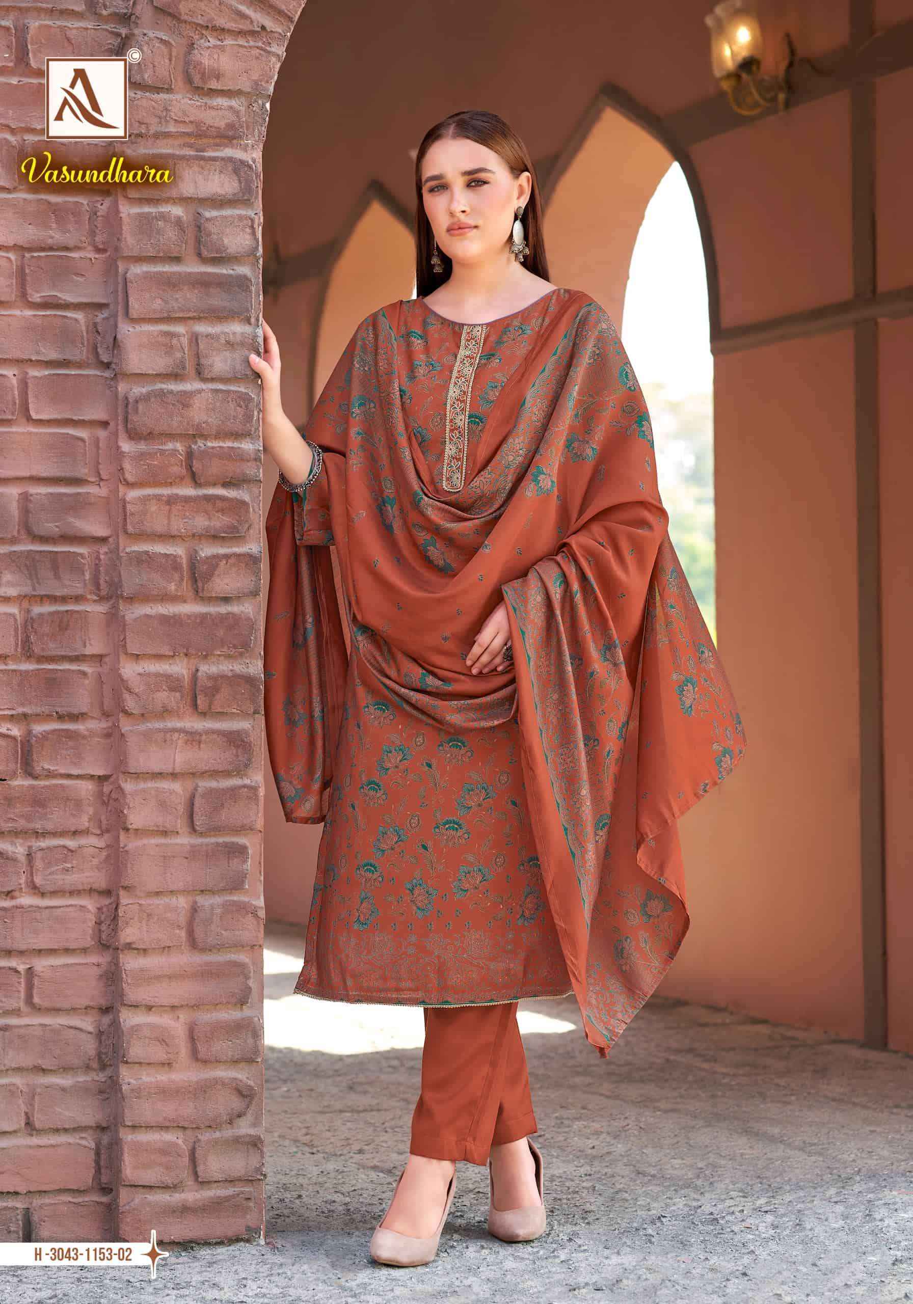 Alok Suit Vasundhara Fancy Ladies Dress Material _ Wholesale Factory Rate ( 6 Pcs Catalog )
