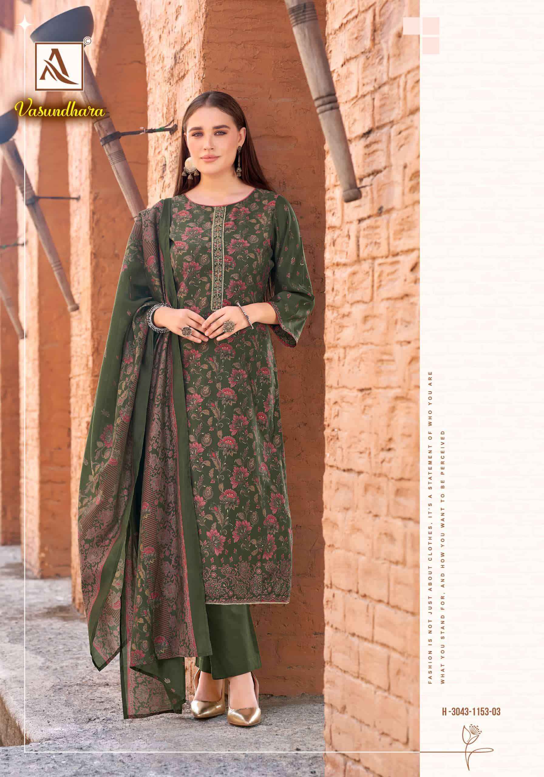 Alok Suit Vasundhara Fancy Ladies Dress Material _ Wholesale Factory Rate ( 6 Pcs Catalog )
