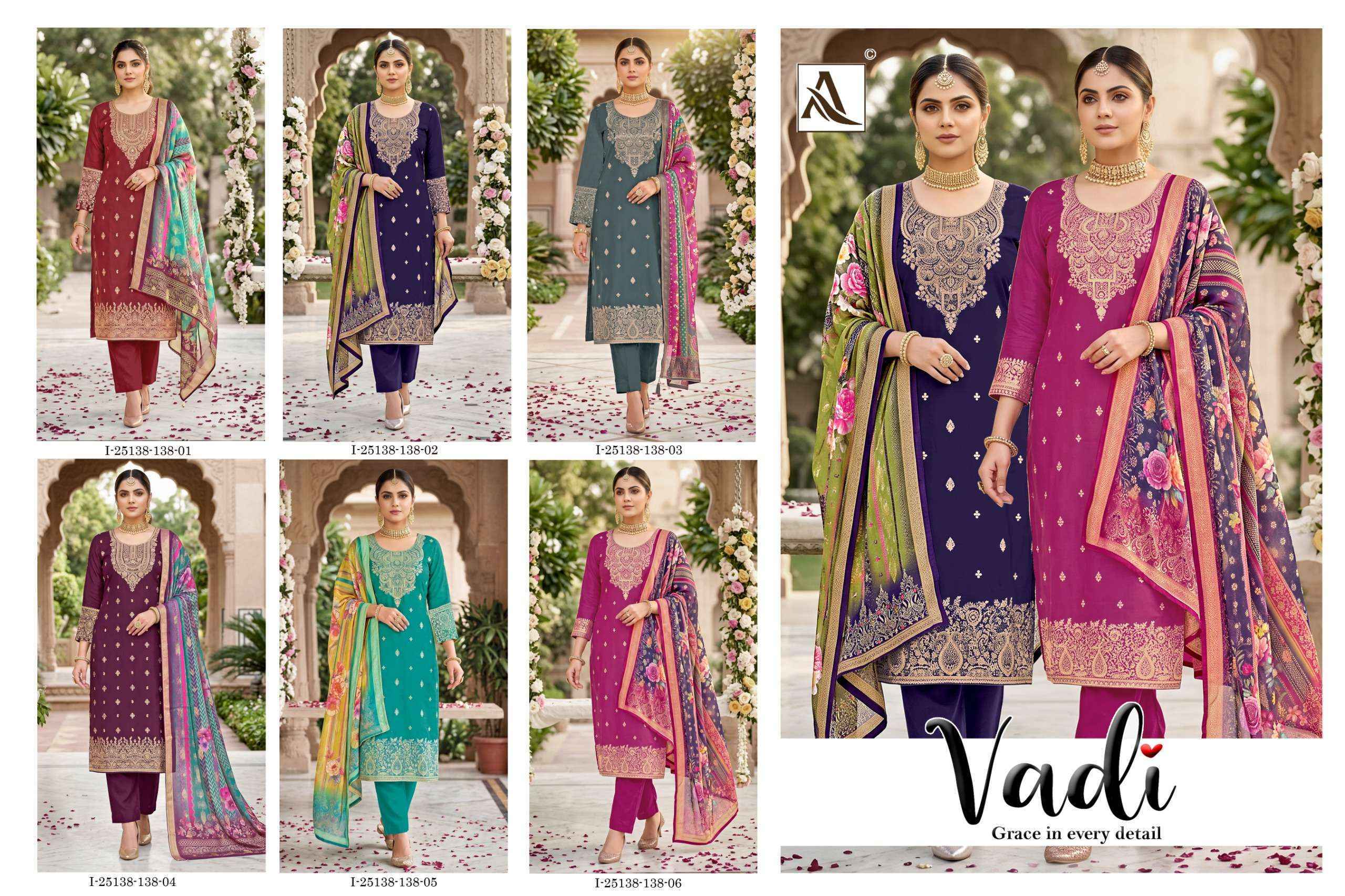 Alok Vadi Jacquard Dress Material _ Wholesale Factory Rate ( 6 Pcs Catalog )