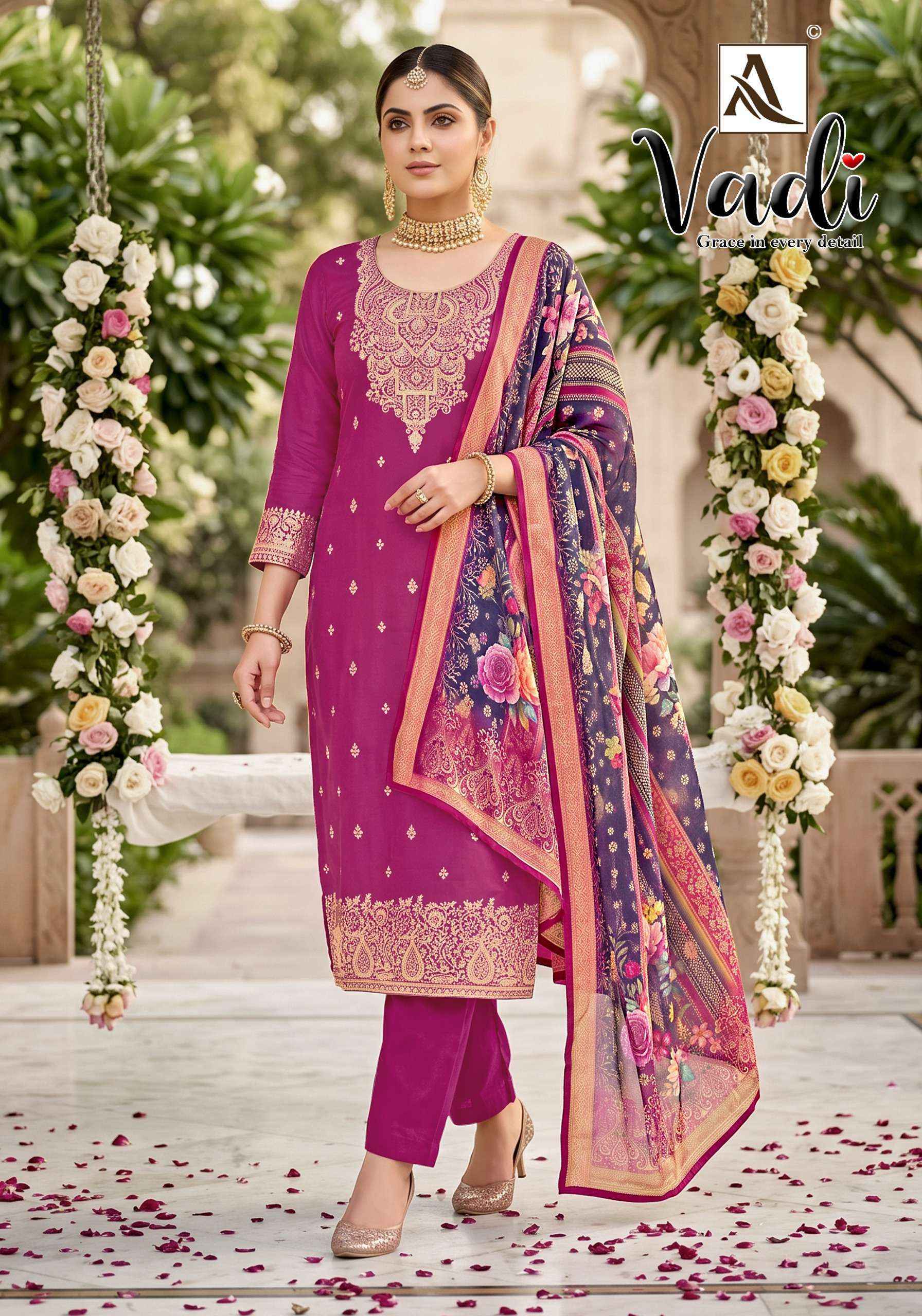 Alok Vadi Jacquard Dress Material _ Wholesale Factory Rate ( 6 Pcs Catalog )