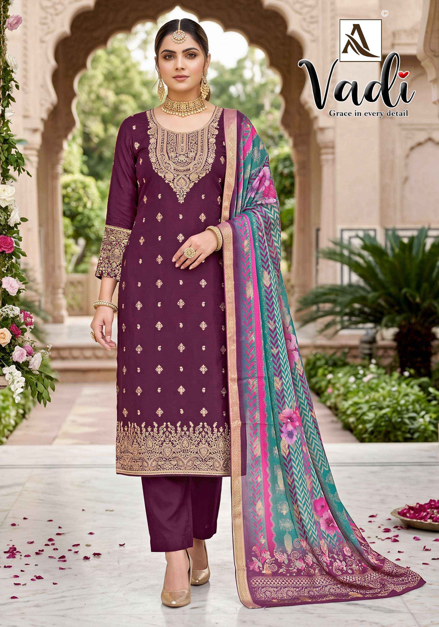 Alok Vadi Jacquard Dress Material _ Wholesale Factory Rate ( 6 Pcs Catalog )