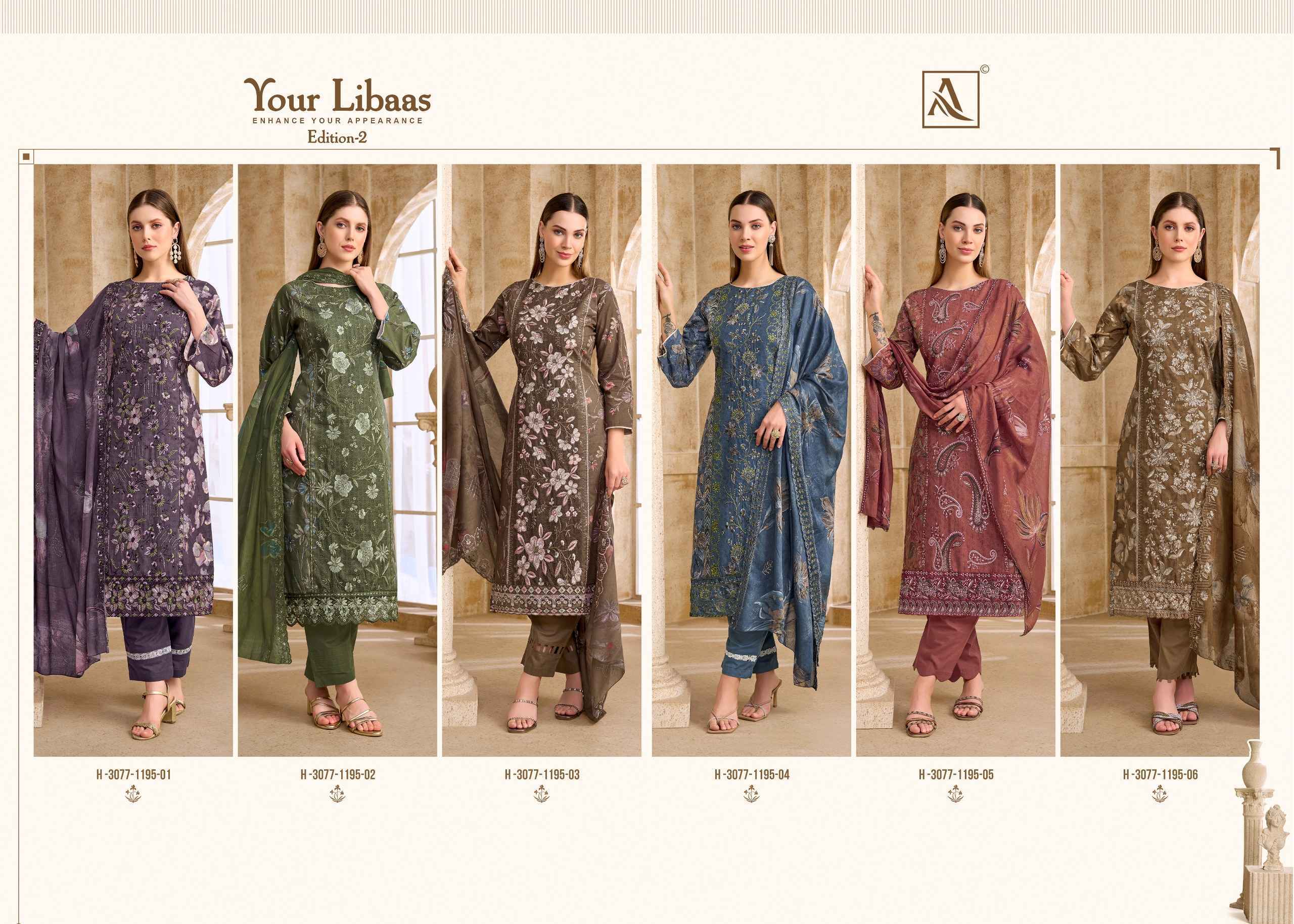 Alok Your Libaas Edition 2 Cambric Cotton Dress Material - Wholesale Catalog Surat ( 6 pcs Catalog )