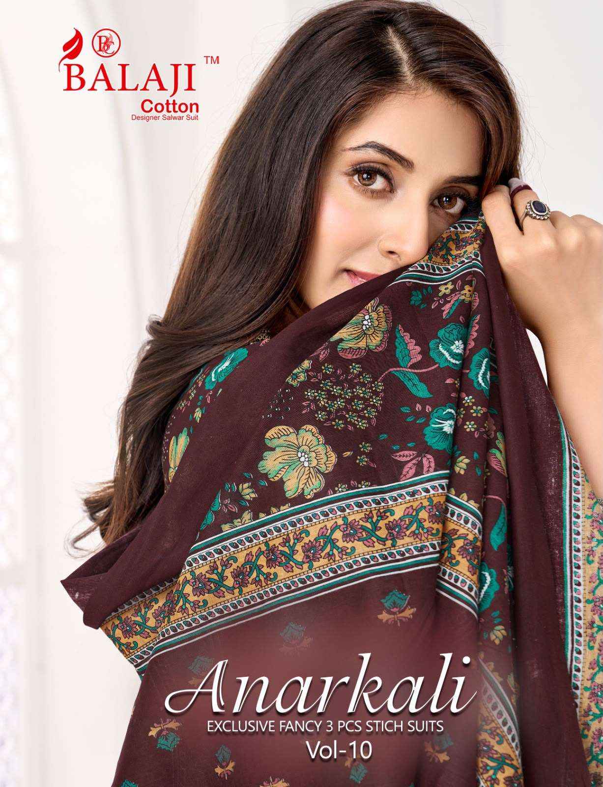 BALAJI COTTON ANARKALI VOL 10 ANARKALI SUITS WHOLESALE ( 8 pcs Catalogue )