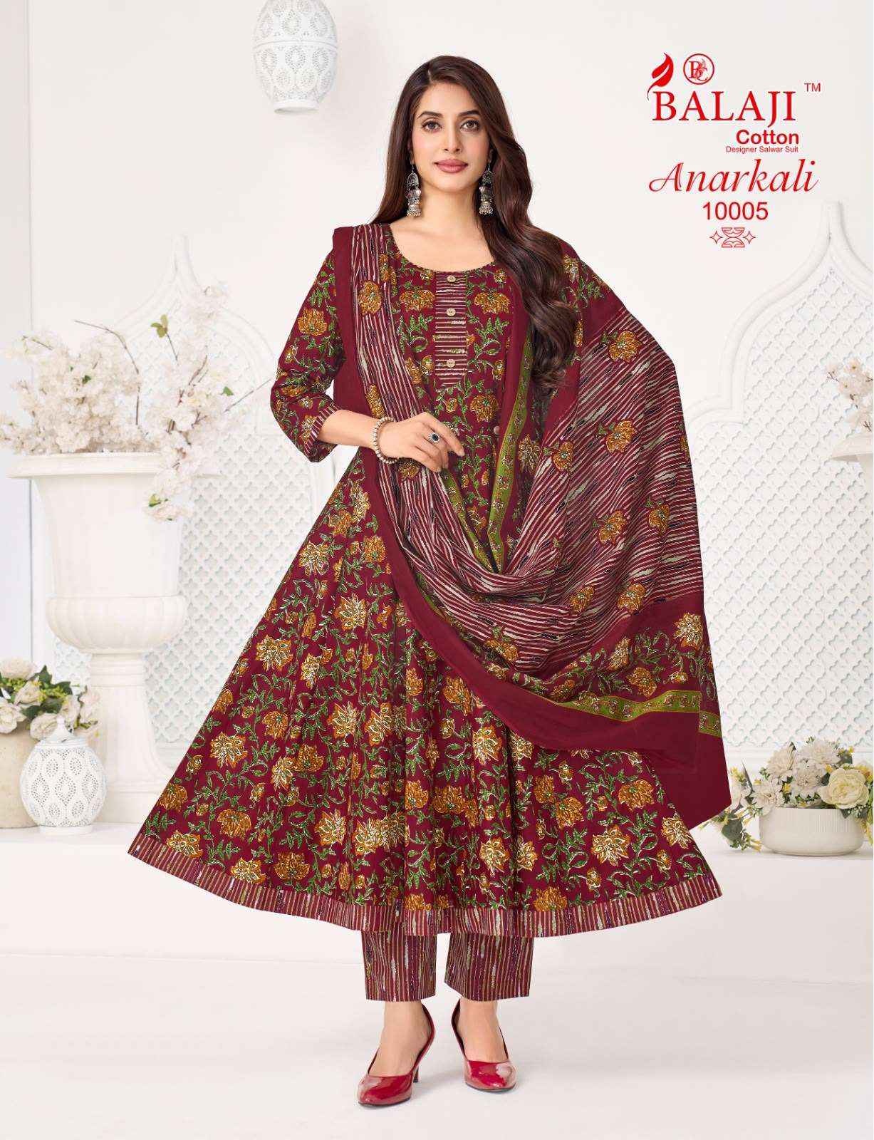 BALAJI COTTON ANARKALI VOL 10 ANARKALI SUITS WHOLESALE ( 8 pcs Catalogue )