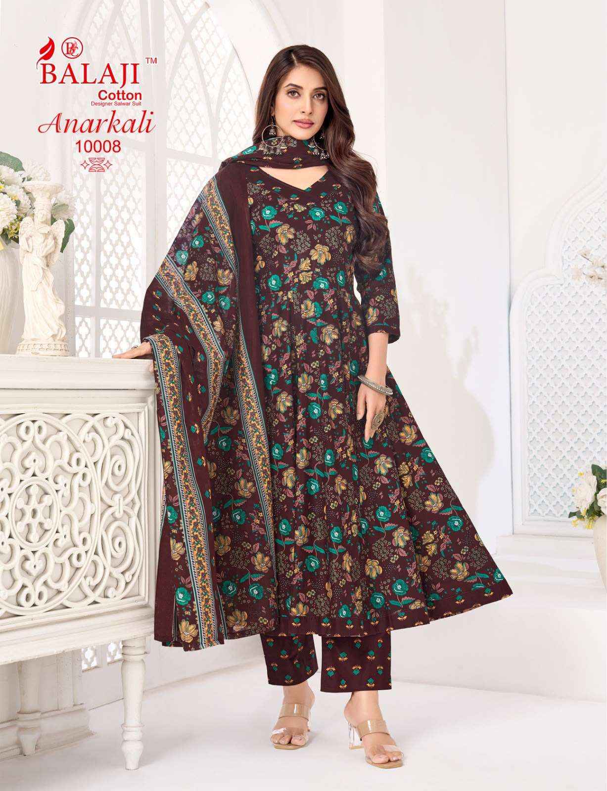 BALAJI COTTON ANARKALI VOL 10 ANARKALI SUITS WHOLESALE ( 8 pcs Catalogue )