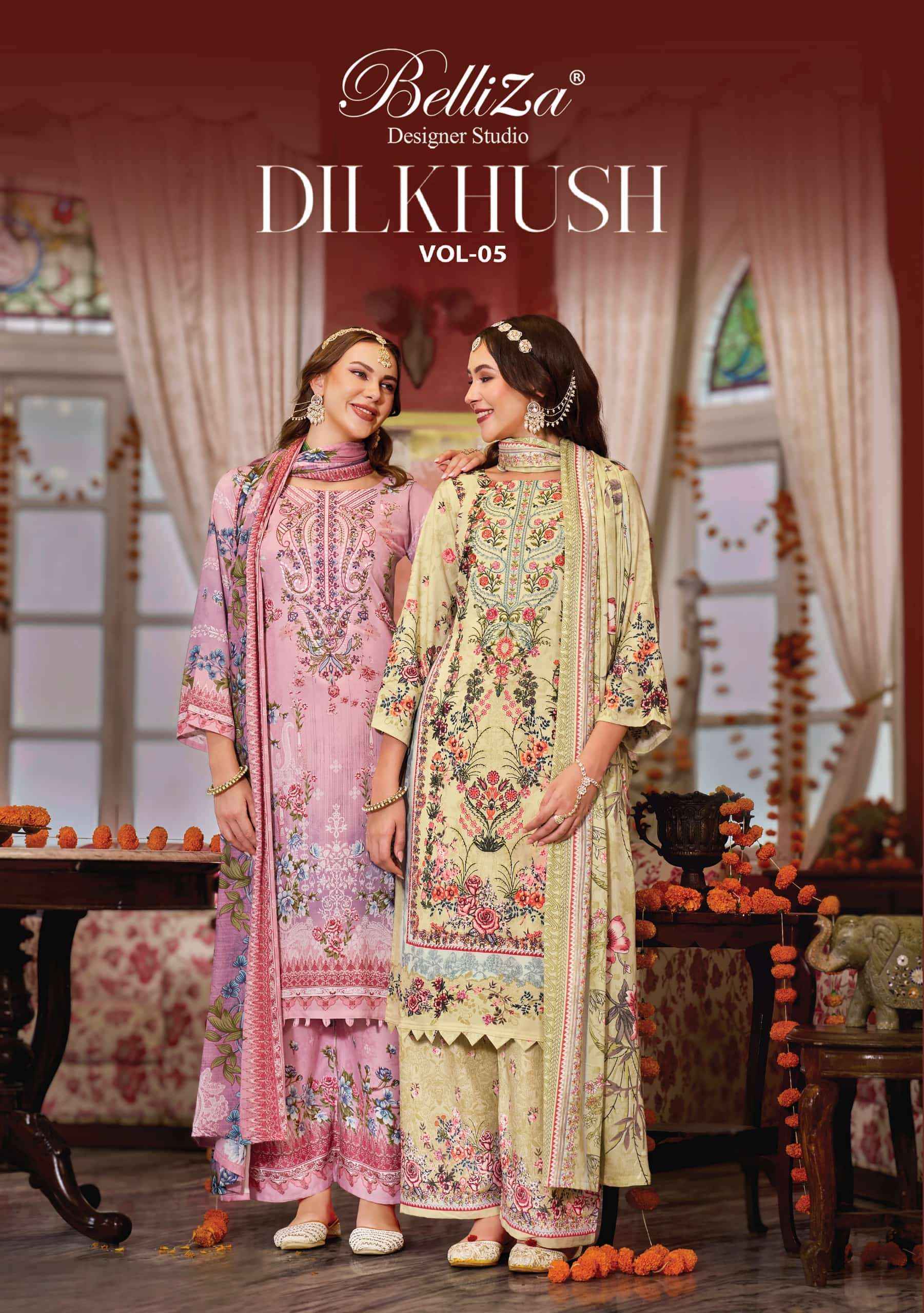 Belliza Designer Dilkhush Vol 5 Rayon Suits Wholesale | factory direct wholesale clothing india online ( 8 Pcs Catalogue )