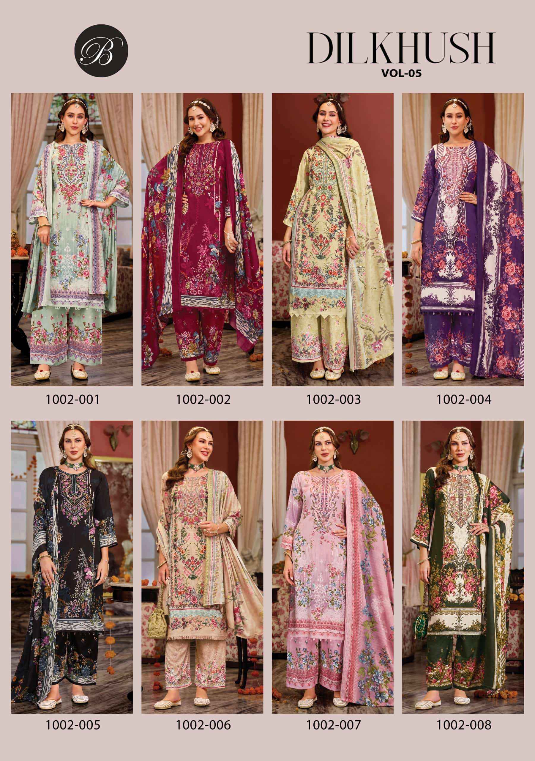 Belliza Designer Dilkhush Vol 5 Rayon Suits Wholesale | factory direct wholesale clothing india online ( 8 Pcs Catalogue )