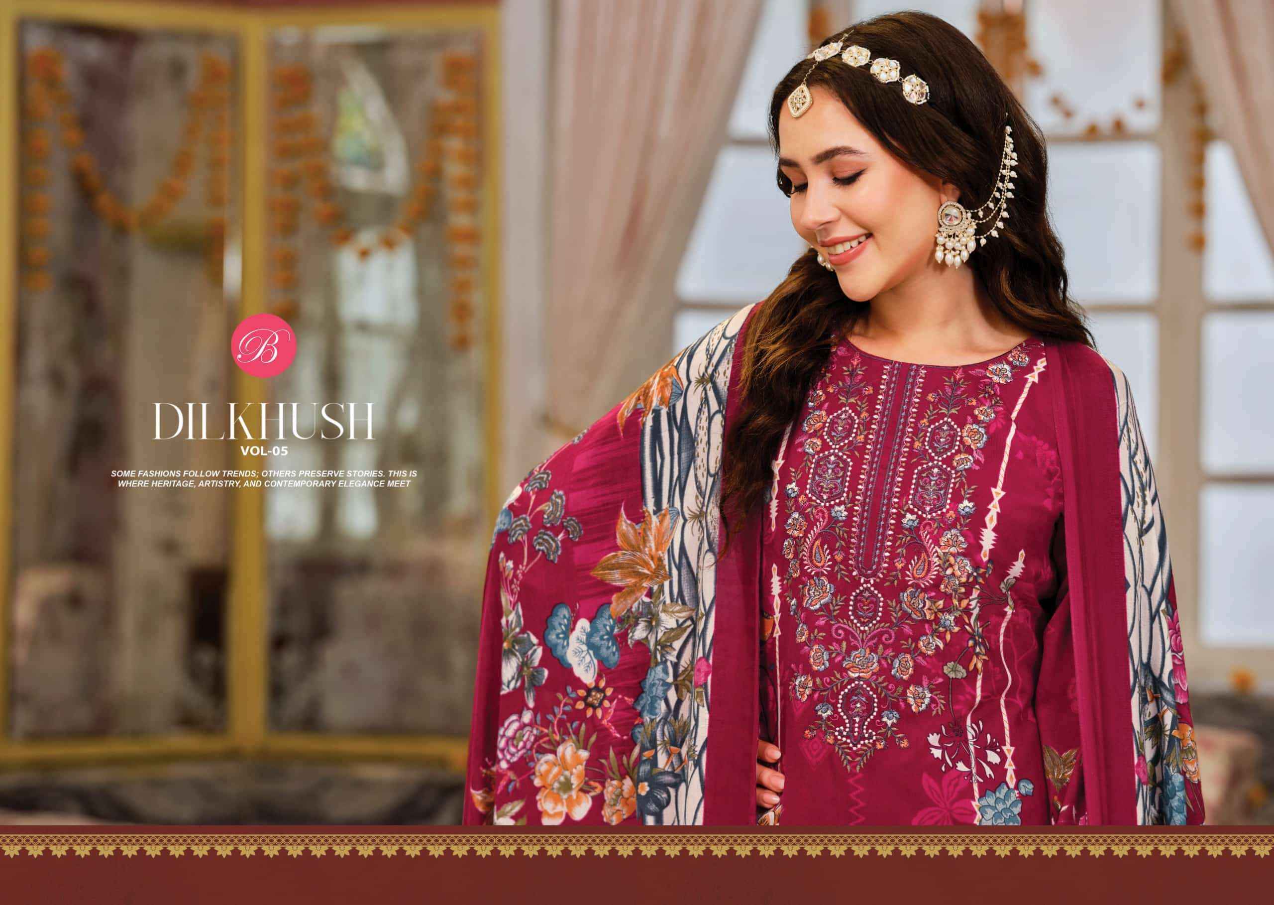 Belliza Designer Dilkhush Vol 5 Rayon Suits Wholesale | factory direct wholesale clothing india online ( 8 Pcs Catalogue )