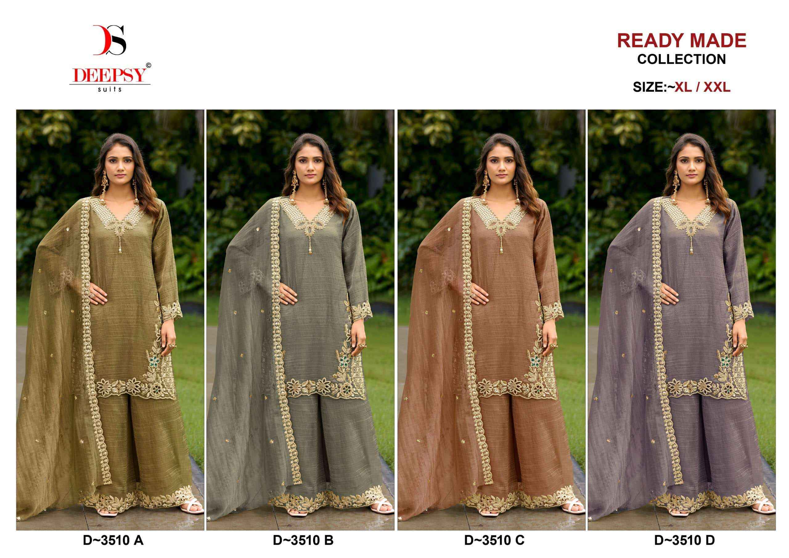 Deepsy D 3510 Abcd Designer Readymade Pakistani Dress Wholesale Rate ( 4 Pcs Catalog )