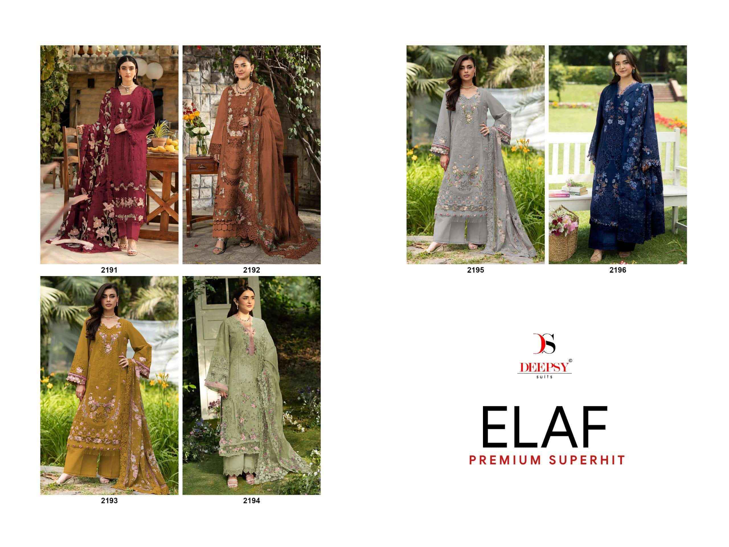 Deepsy Elaf Premium Superhit Pure Cotton Pakistani Dress Material _ Wholesale Factory Rate ( 6 Pcs Catalog )