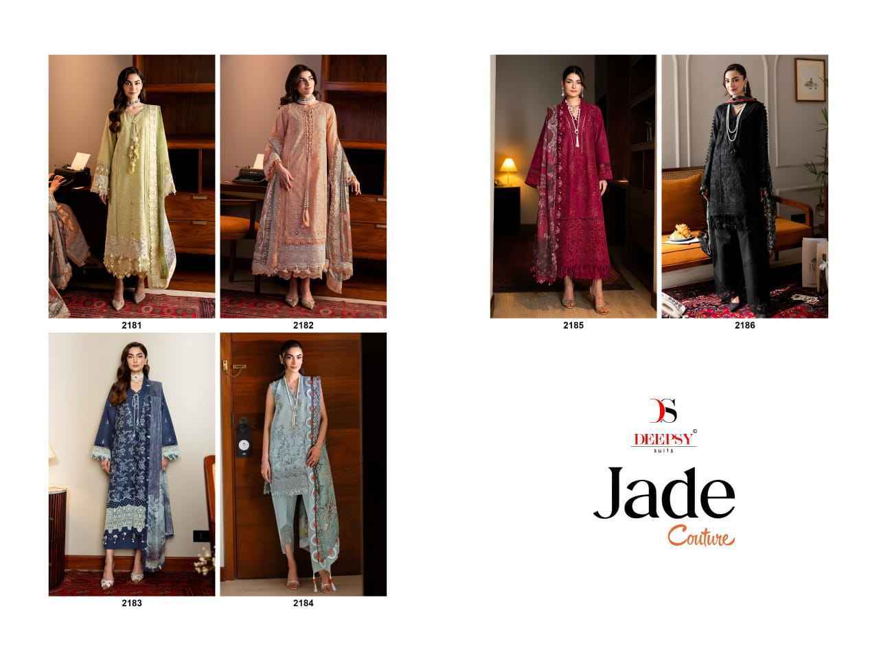 Deepsy Jade Couture Cotton Dress Material _ Wholesale Factory Rate ( 6 Pcs Catalog )
