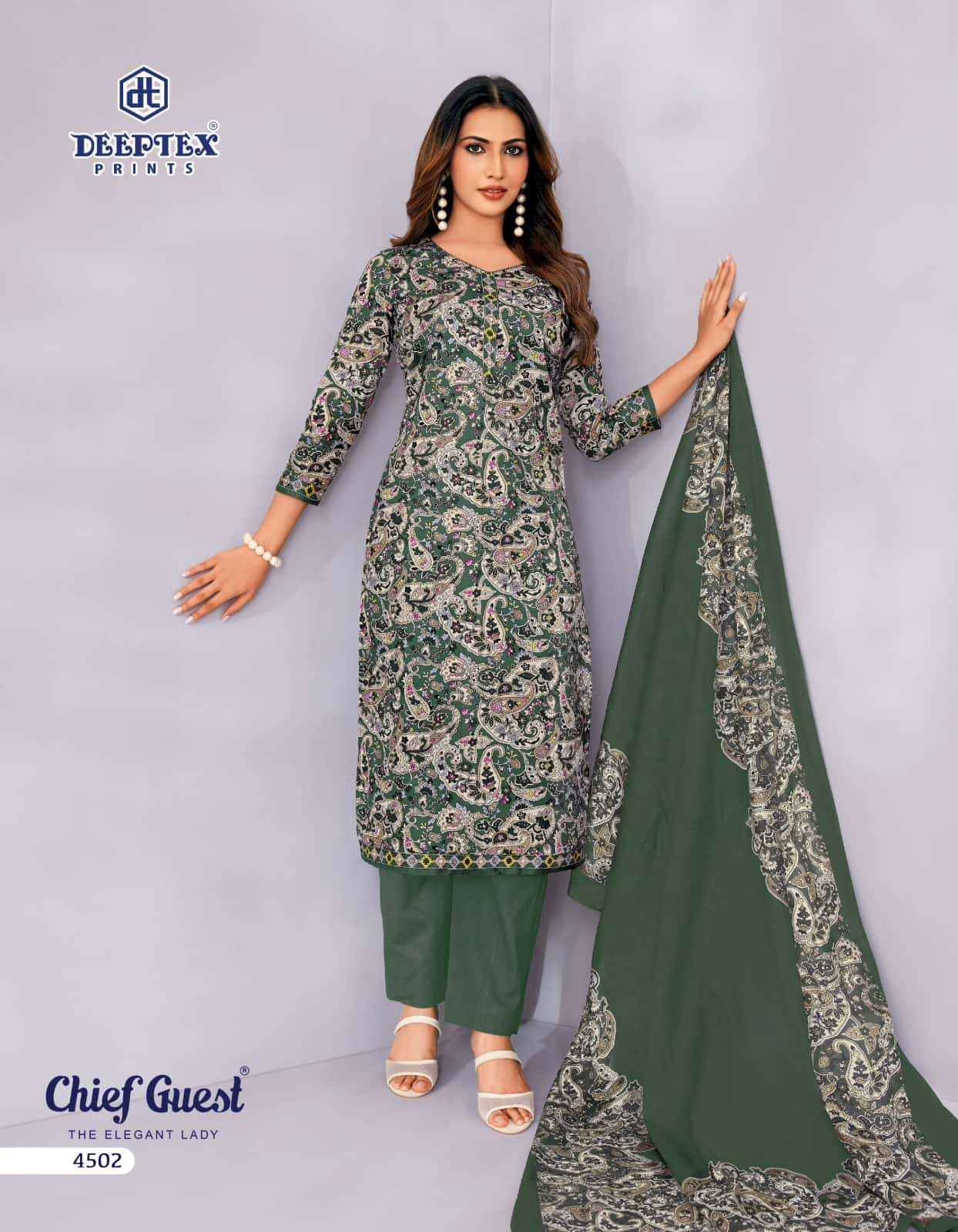 Deeptex Chief Guest Vol 45 Unstitch Cotton Dress Material _ Wholesale Factory Rate ( 15 Pcs Catalog )