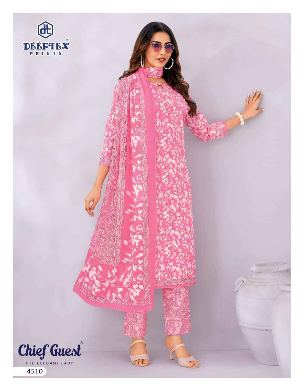 Deeptex Chief Guest Vol 45 Unstitch Cotton Dress Material _ Wholesale Factory Rate ( 15 Pcs Catalog )