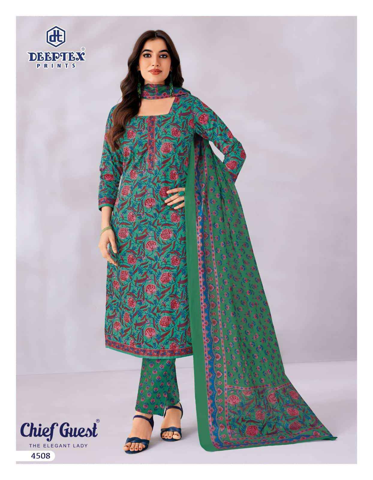 Deeptex Chief Guest Vol 45 Unstitch Cotton Dress Material _ Wholesale Factory Rate ( 15 Pcs Catalog )