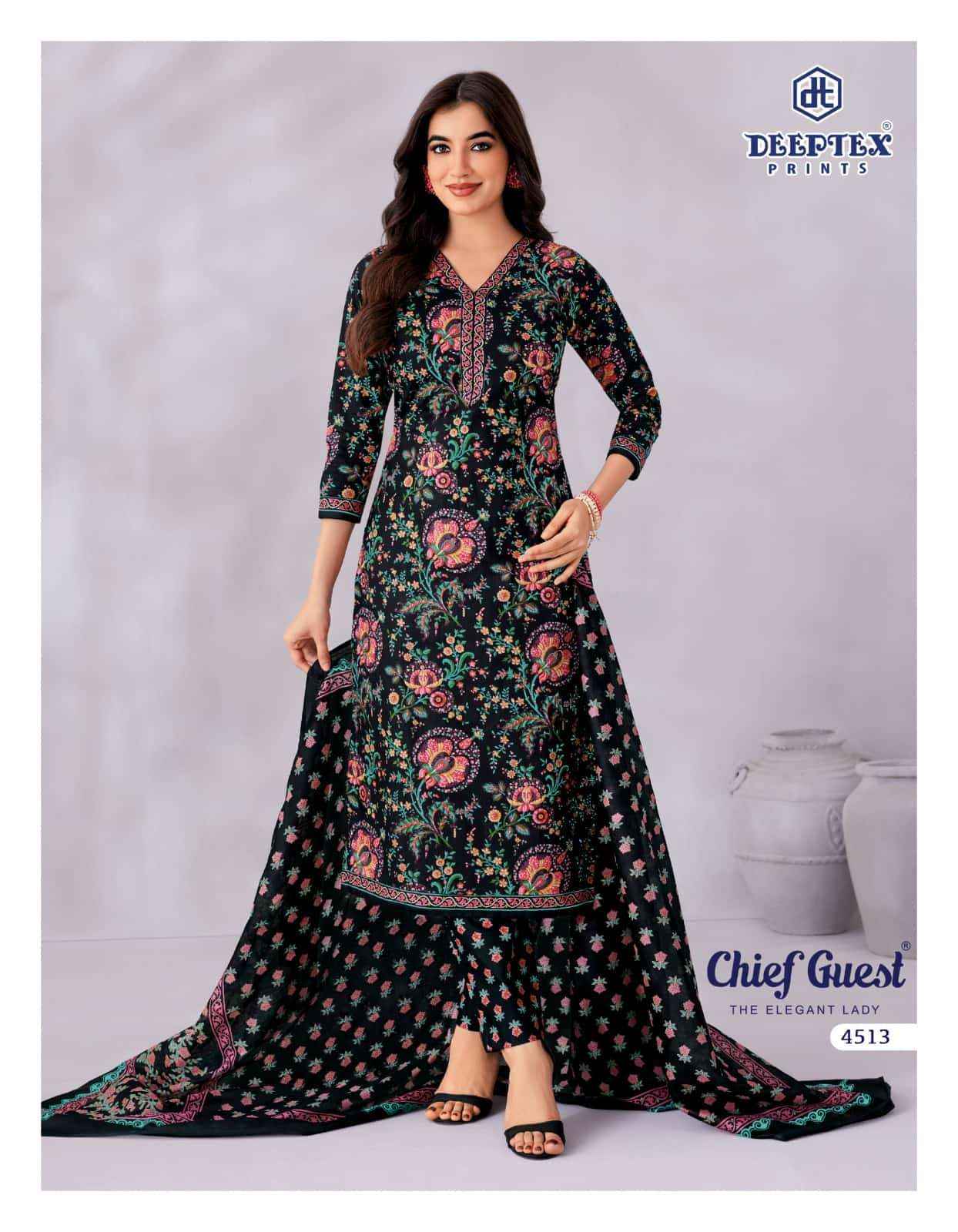 Deeptex Chief Guest Vol 45 Unstitch Cotton Dress Material _ Wholesale Factory Rate ( 15 Pcs Catalog )