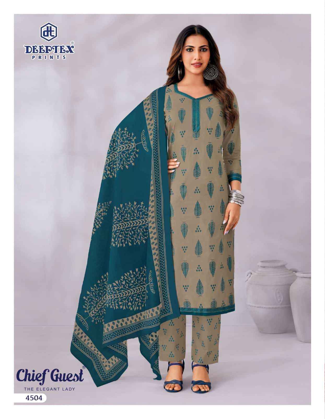 Deeptex Chief Guest Vol 45 Unstitch Cotton Dress Material _ Wholesale Factory Rate ( 15 Pcs Catalog )