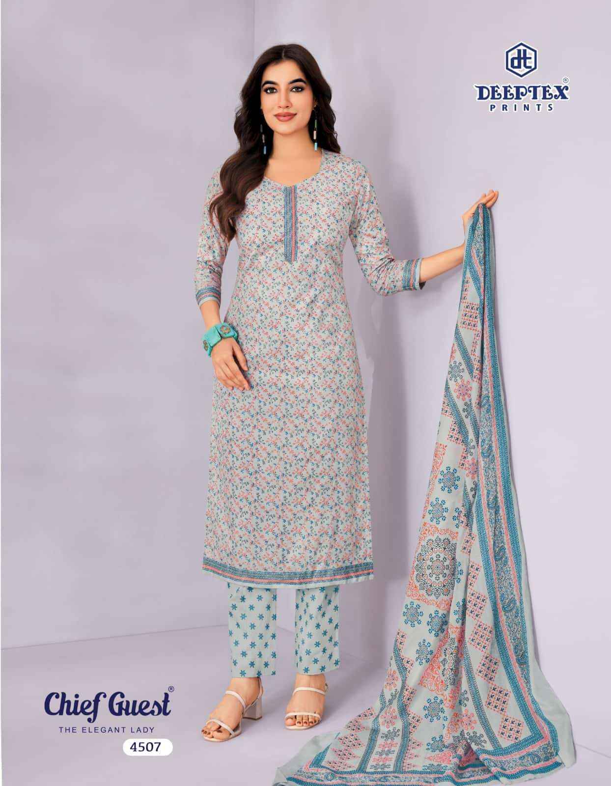 Deeptex Chief Guest Vol 45 Unstitch Cotton Dress Material _ Wholesale Factory Rate ( 15 Pcs Catalog )