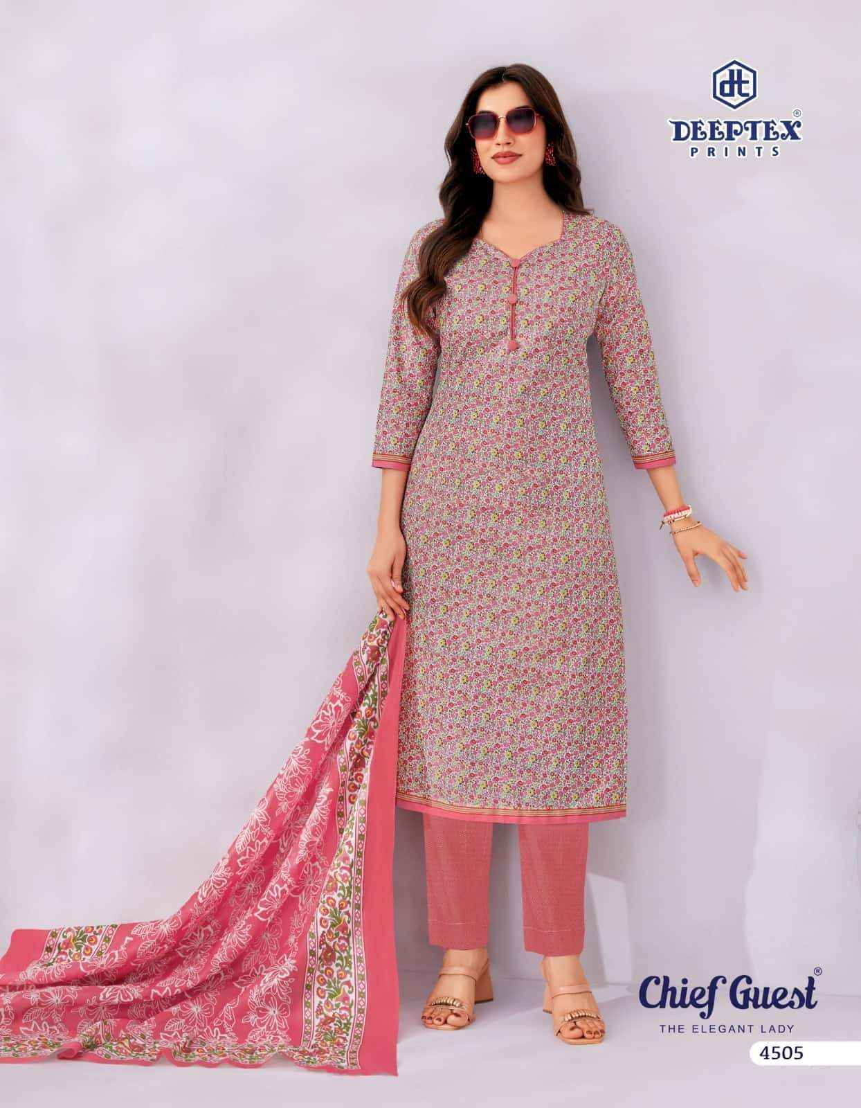 Deeptex Chief Guest Vol 45 Unstitch Cotton Dress Material _ Wholesale Factory Rate ( 15 Pcs Catalog )