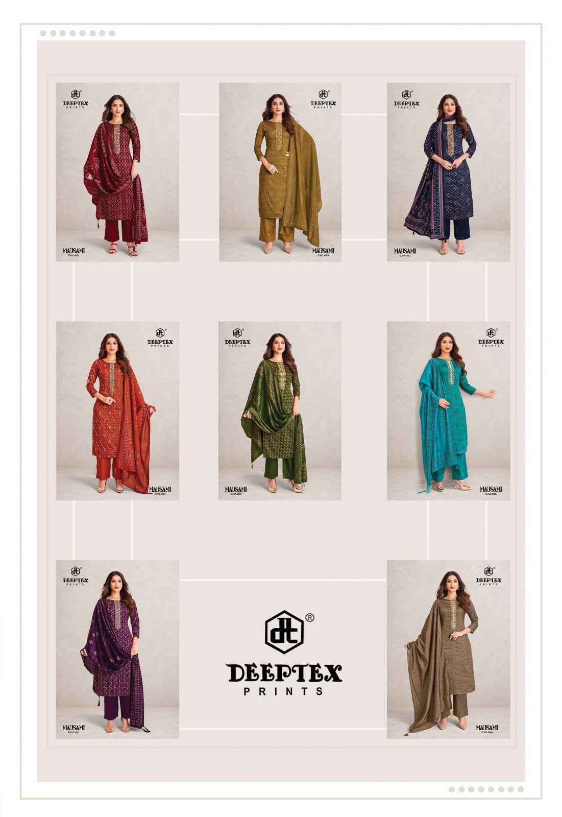 Deeptex Mausami Vol 4 - Wholesale Jam Satin Dress Material ( 8 pcs Catalog )