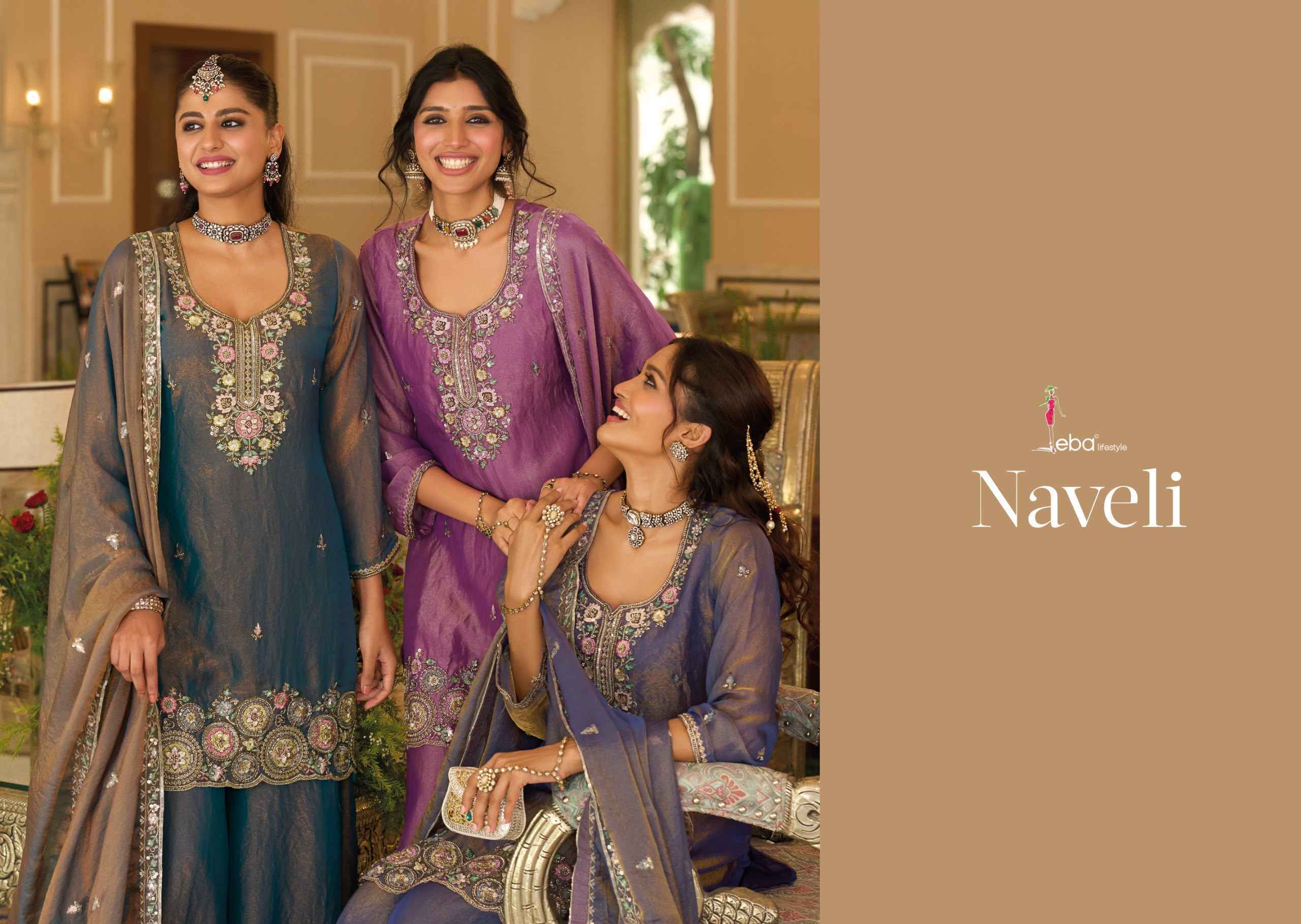Eba Lifestyle Naveli Readymade Mochi Suit _ Wholesale Factory Rate ( 3 Pcs Catalog )