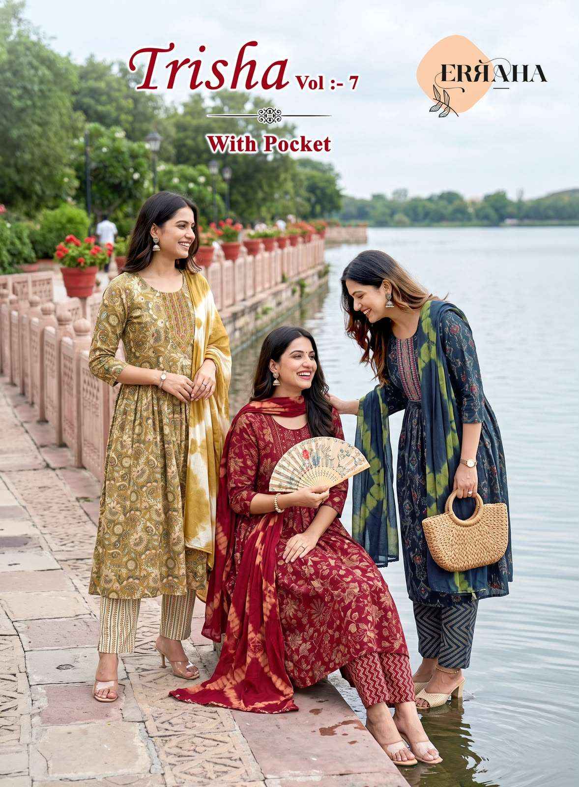 Erraha Trisha Vol 7 Readymade Fancy 3 Pec Pair Set Collection _ Wholesale Factory Rate ( 8 Pcs Catalog )