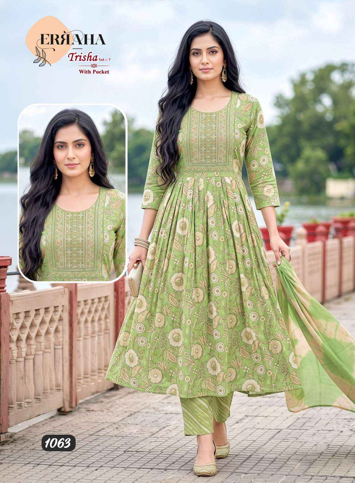 Erraha Trisha Vol 7 Readymade Fancy 3 Pec Pair Set Collection _ Wholesale Factory Rate ( 8 Pcs Catalog )