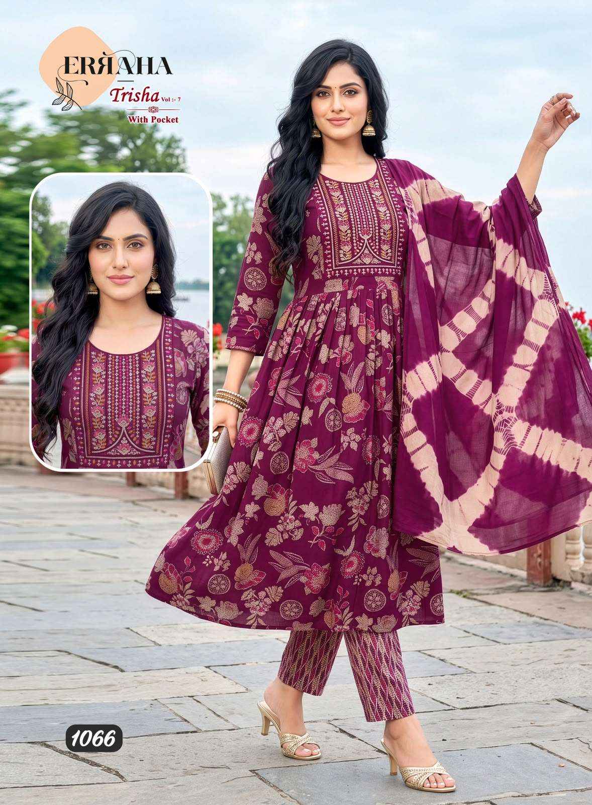 Erraha Trisha Vol 7 Readymade Fancy 3 Pec Pair Set Collection _ Wholesale Factory Rate ( 8 Pcs Catalog )