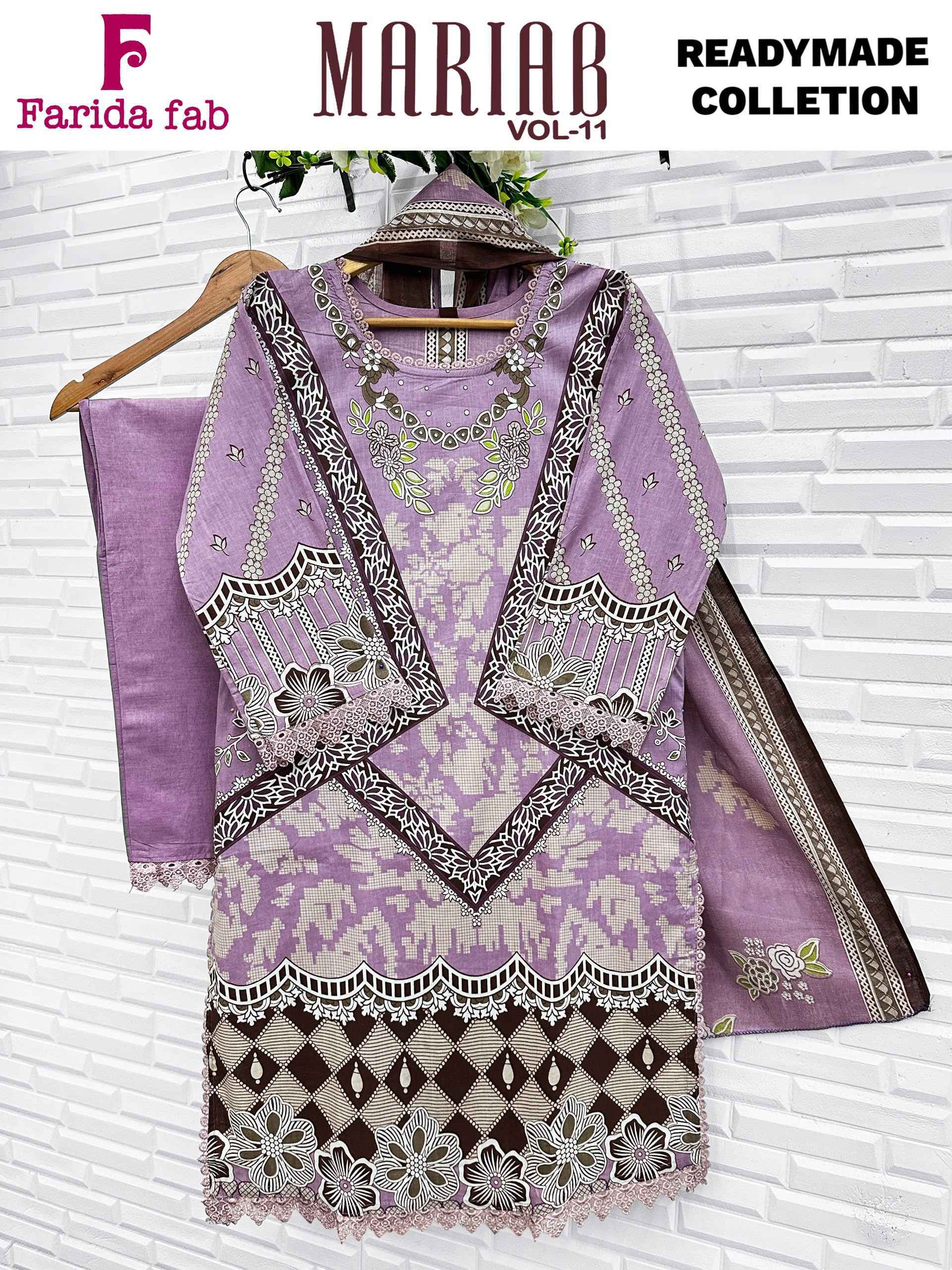 Farida Fab Maria B Vol 11 Readymade Cotton Dress _ Wholesale Factory Rate ( 6 Pcs Catalog )