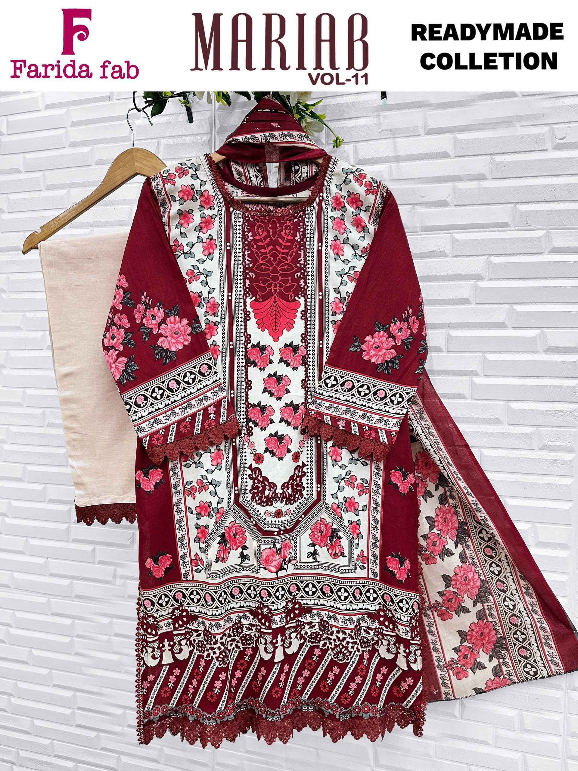 Farida Fab Maria B Vol 11 Readymade Cotton Dress _ Wholesale Factory Rate ( 6 Pcs Catalog )