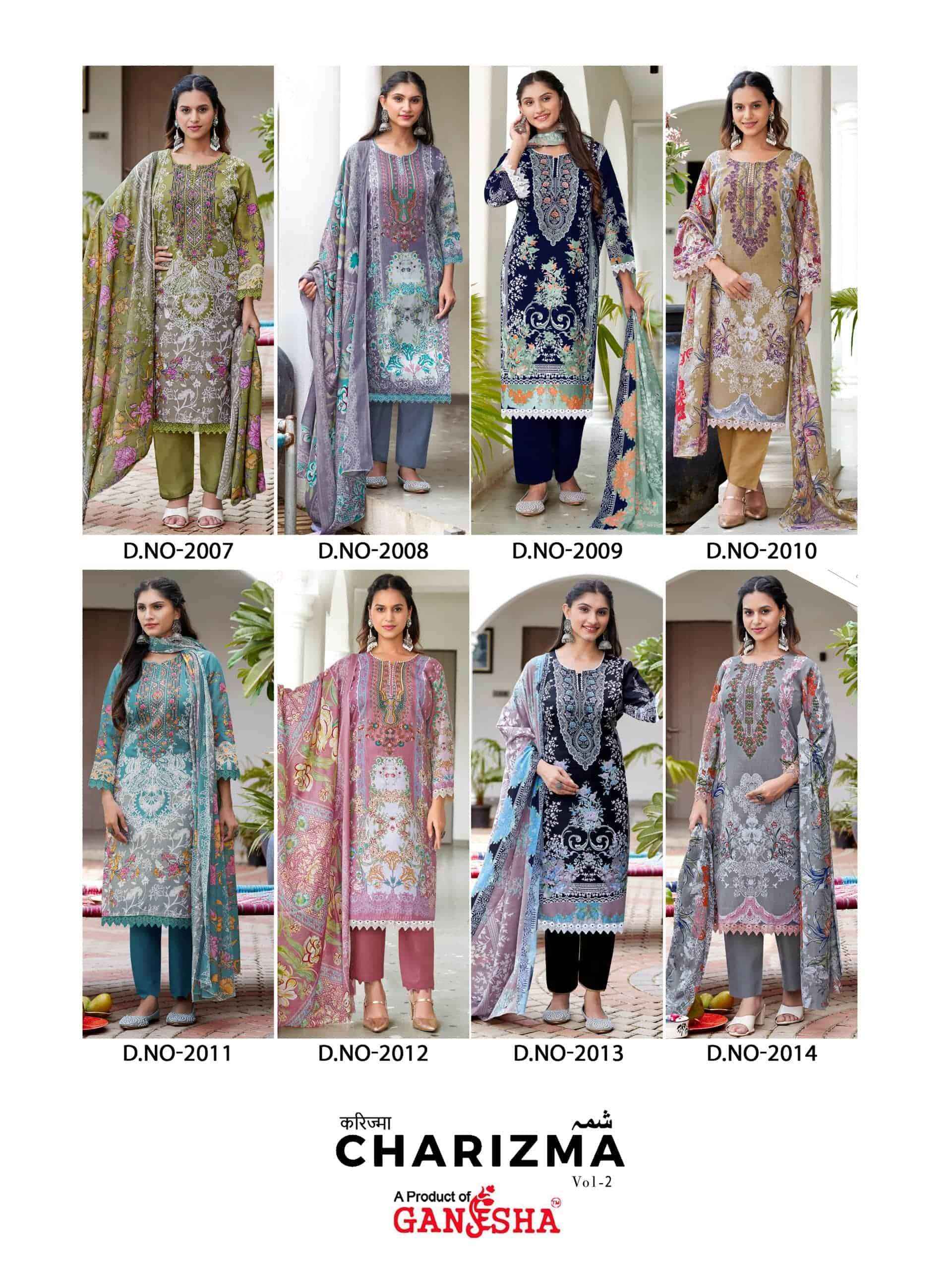 Ganesha Charizma Vol 2 Printed Karachi Cotton Dress Material Exporters