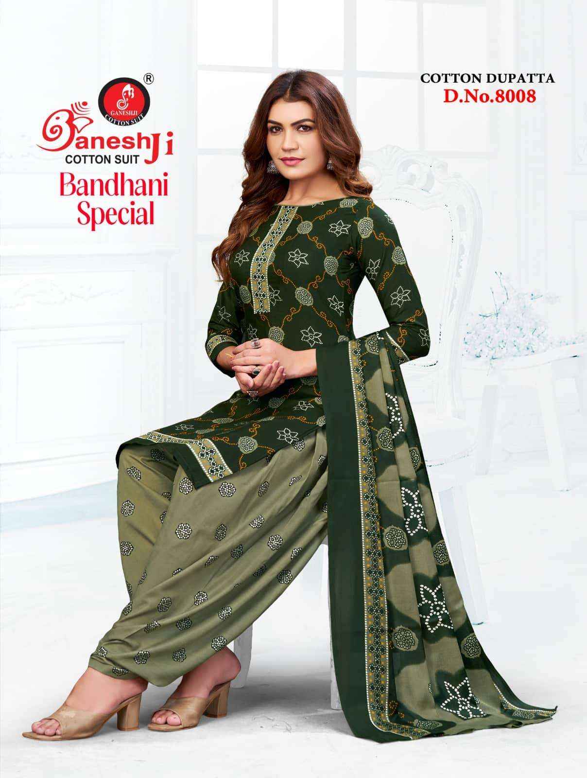 Ganeshji Bandhani Special Patiyala Vol 8 Patiyala Print Cotton Dress Material Wholesale Price ( 10 Pcs Catalog )