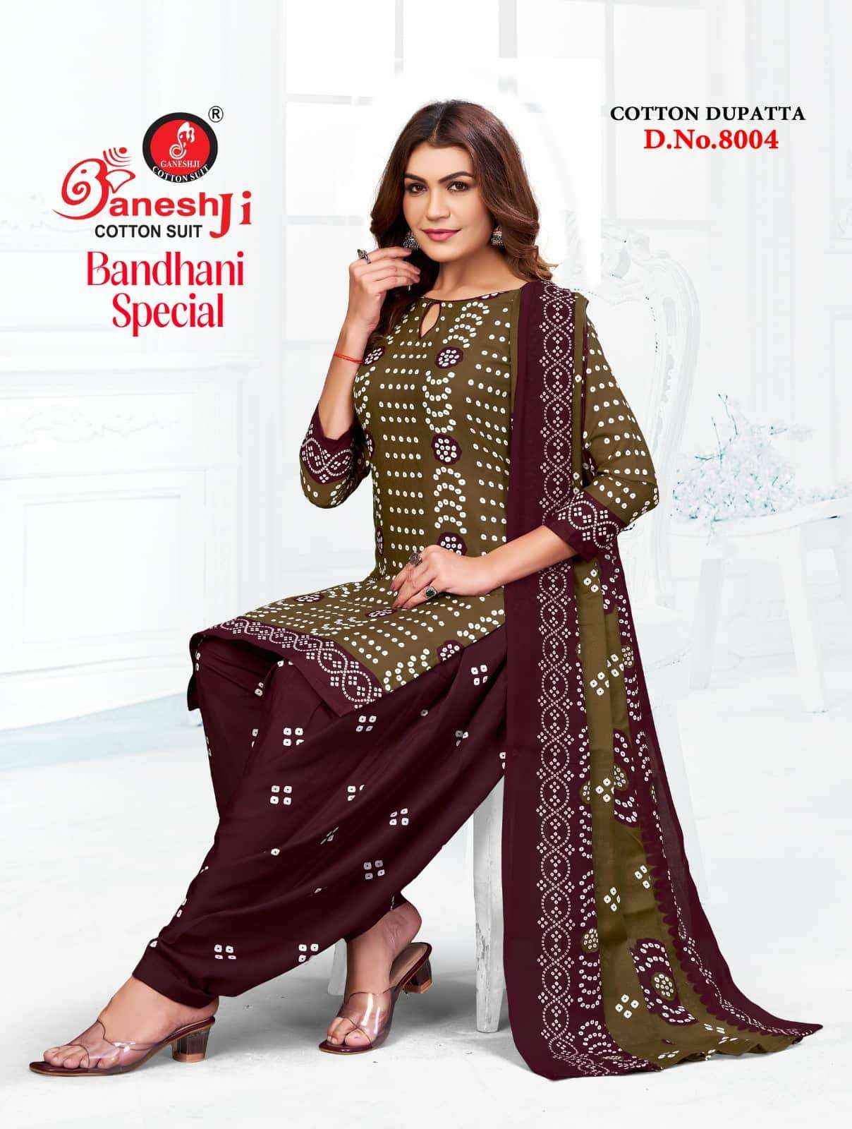 Ganeshji Bandhani Special Patiyala Vol 8 Patiyala Print Cotton Dress Material Wholesale Price ( 10 Pcs Catalog )