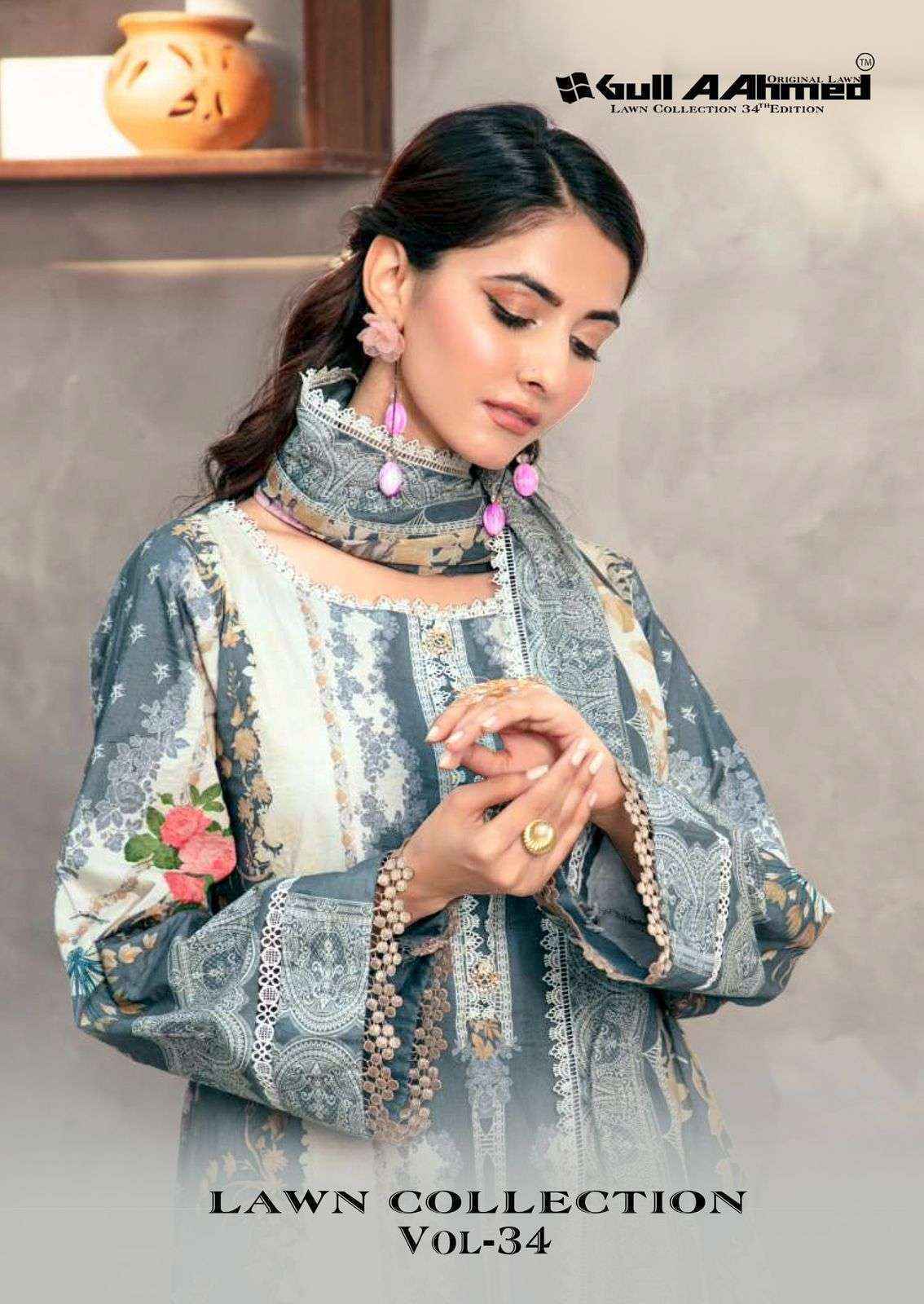 Gull Ahmed Lawn Vol 34 Cambric Cotton Suits Factory Price ( 6 Pcs Catalouge )