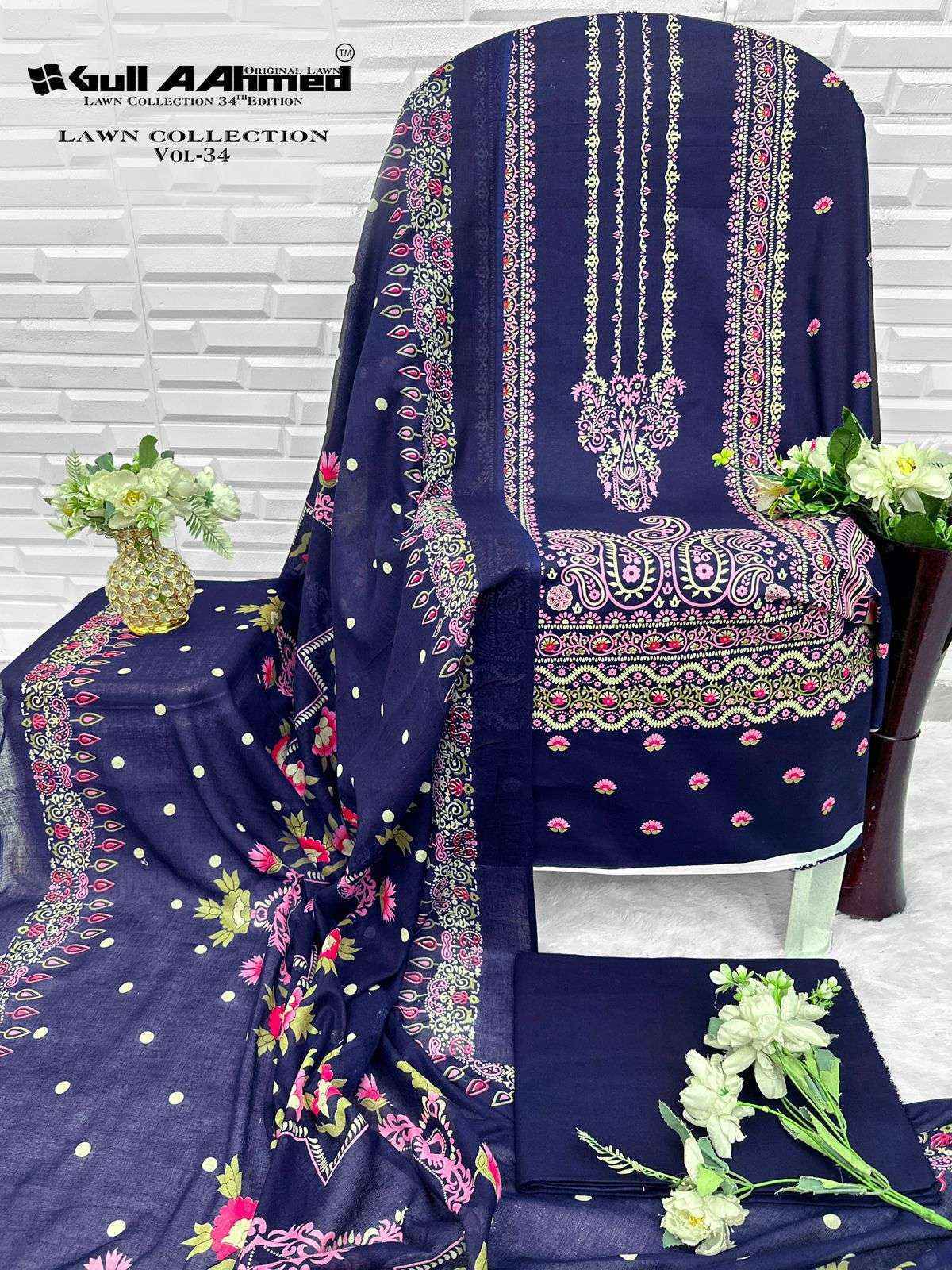 Gull Ahmed Lawn Vol 34 Cambric Cotton Suits Factory Price ( 6 Pcs Catalouge )