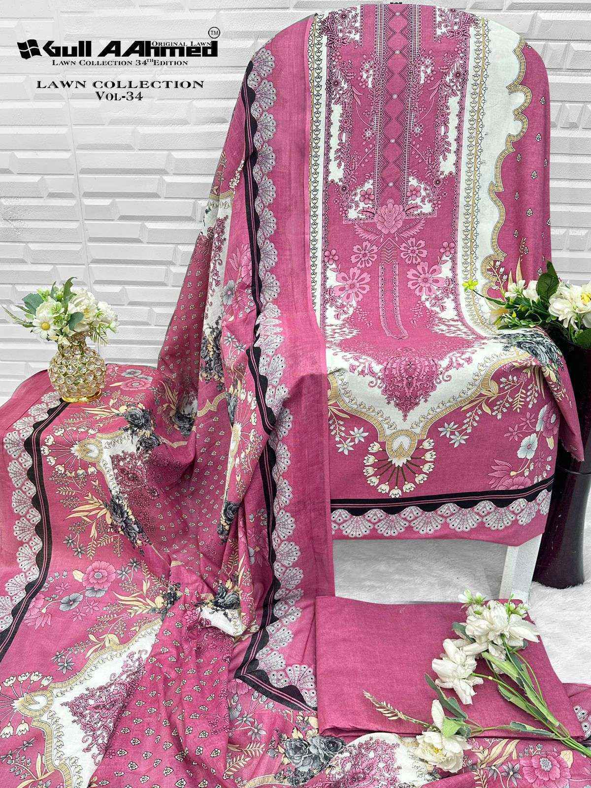 Gull Ahmed Lawn Vol 34 Cambric Cotton Suits Factory Price ( 6 Pcs Catalouge )