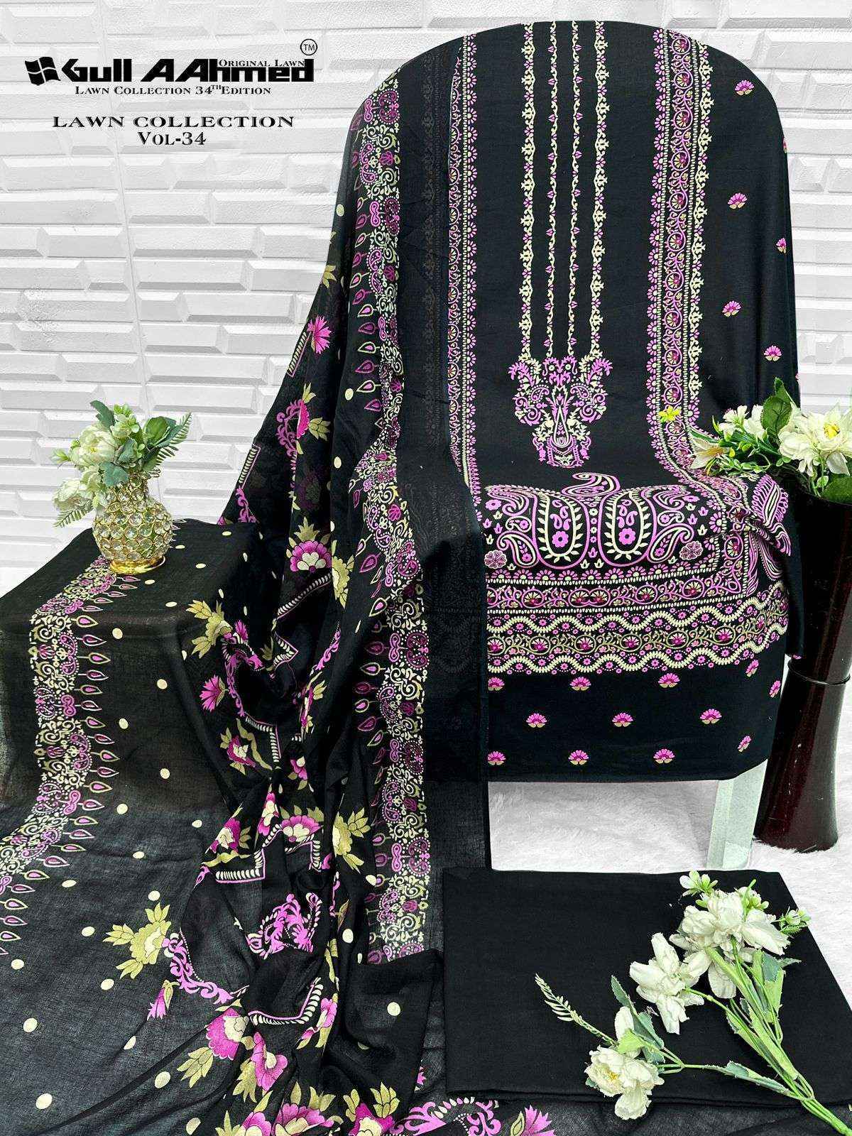 Gull Ahmed Lawn Vol 34 Cambric Cotton Suits Factory Price ( 6 Pcs Catalouge )