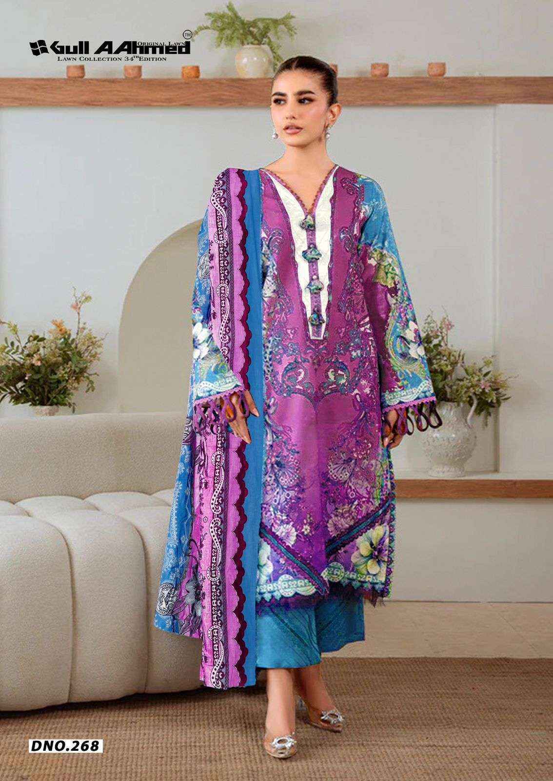 Gull Ahmed Lawn Vol 34 Cambric Cotton Suits Factory Price ( 6 Pcs Catalouge )