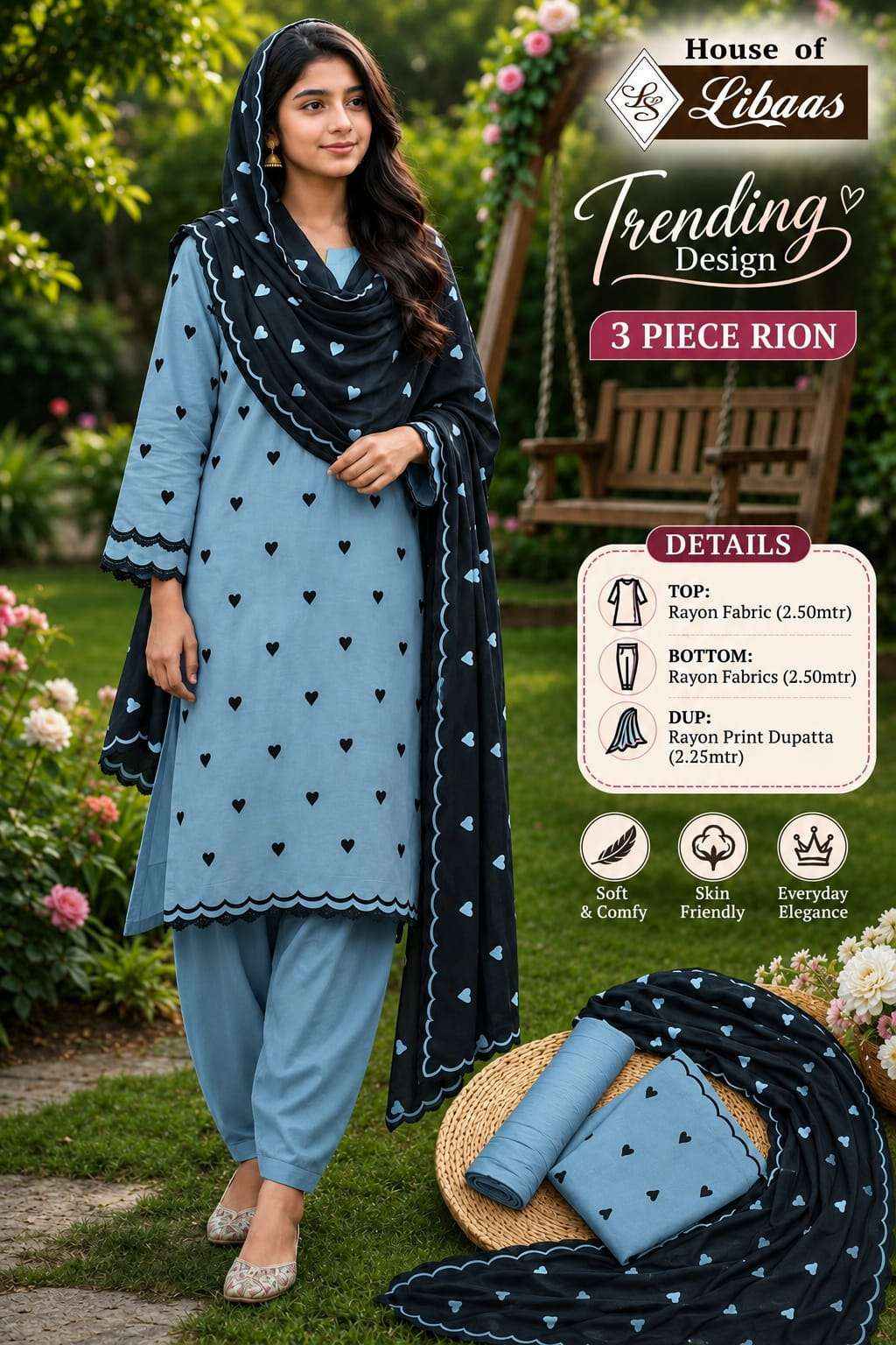 House Of Libaas Trending Design Rayon Fancy Ladies Dress Material _ Wholesale Price ( 5 Pcs Catalog )