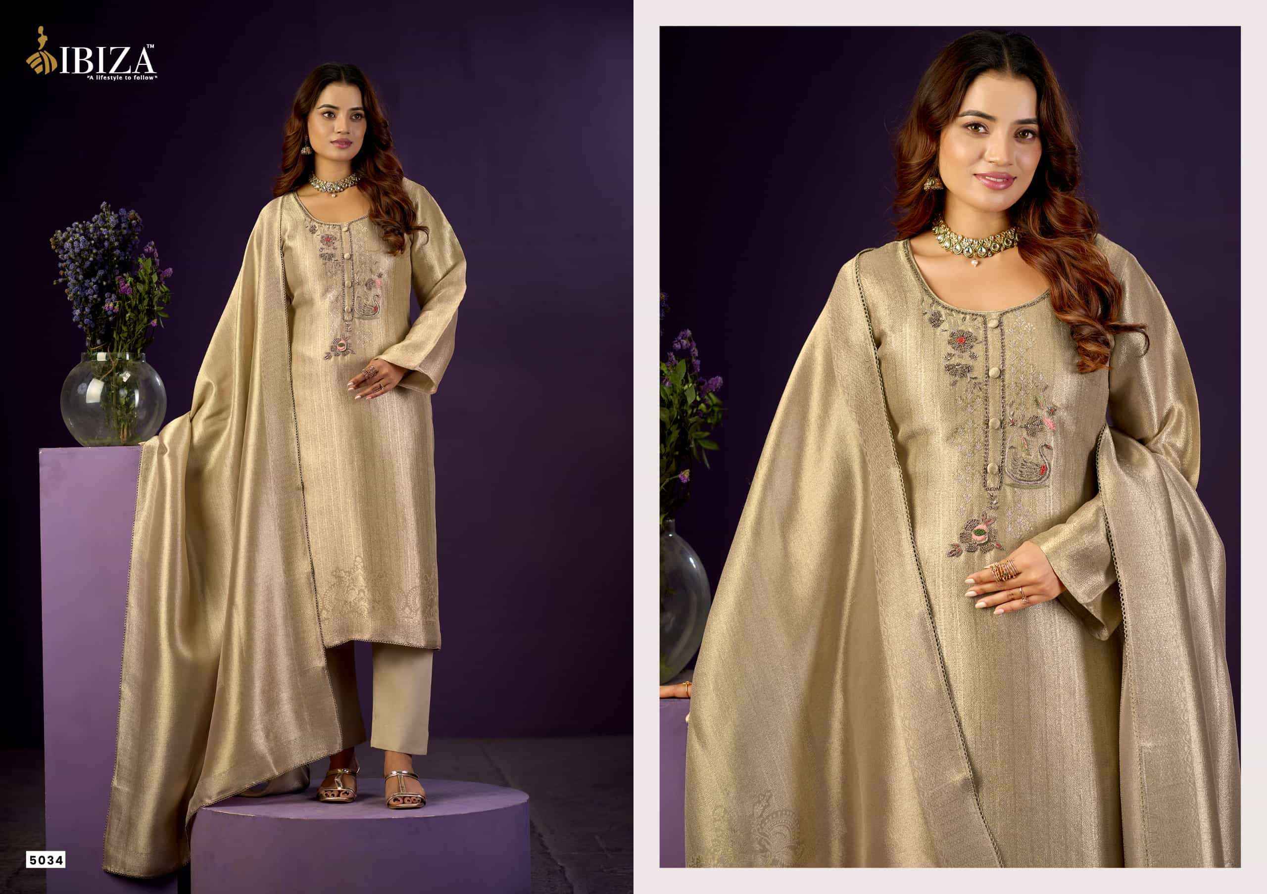 Ibiza Basma Designer Jacquard Partywear Suit Catalog Wholesale Price ( 4 Pcs Catalog )
