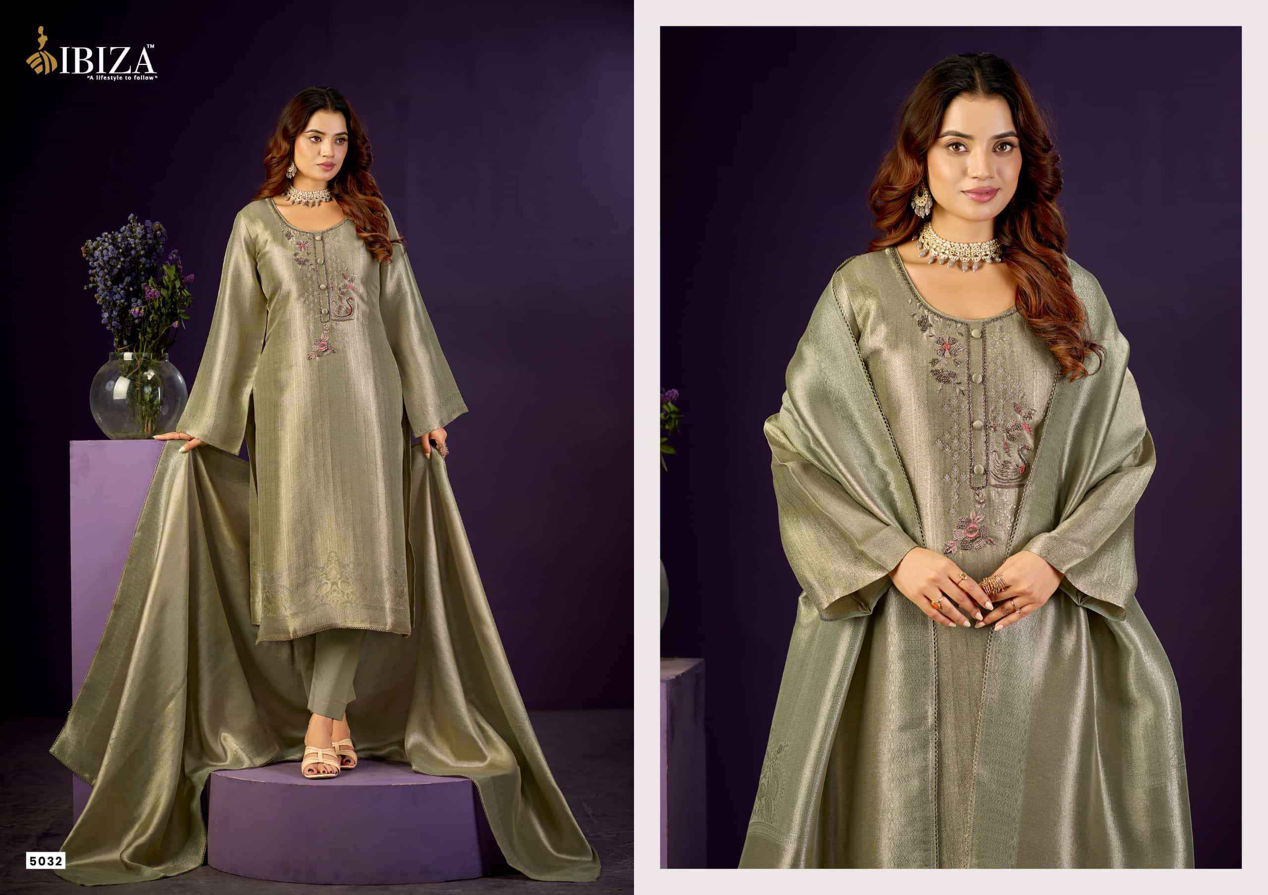 Ibiza Basma Designer Jacquard Partywear Suit Catalog Wholesale Price ( 4 Pcs Catalog )
